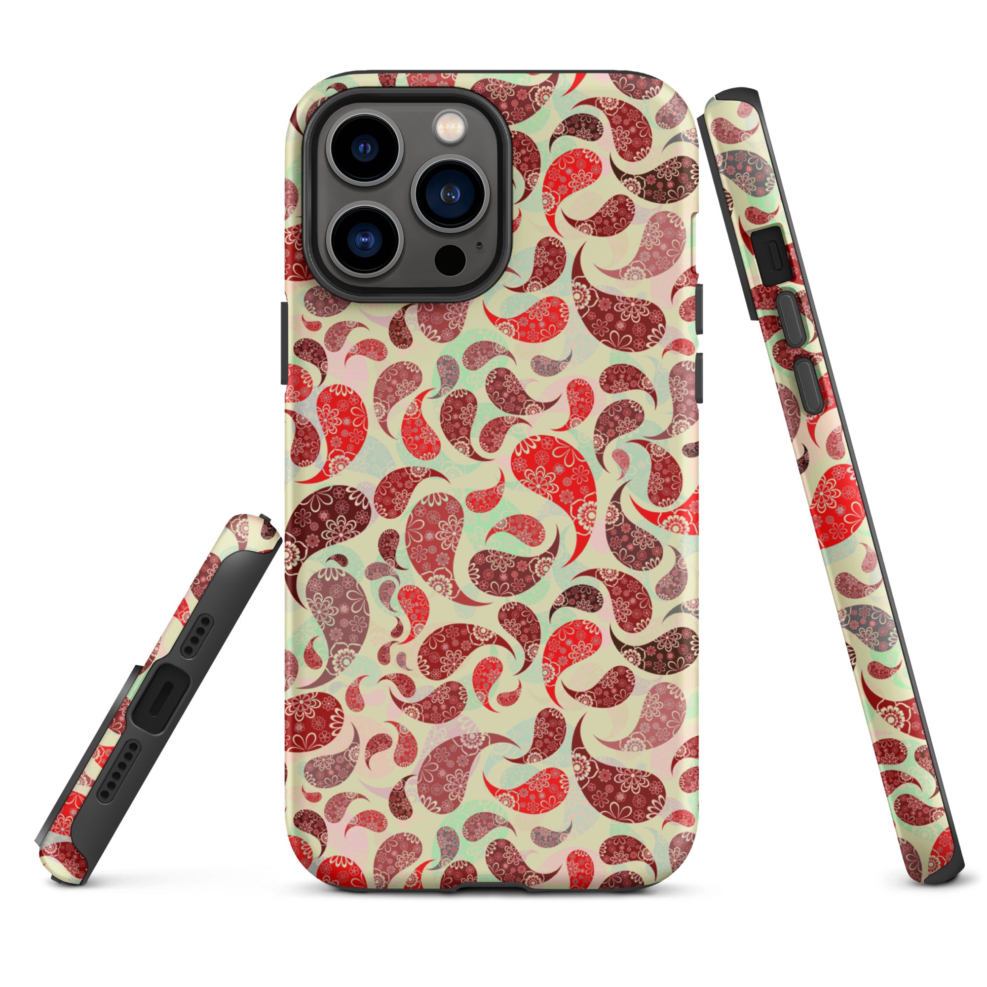 Tough Case for iPhone®- Paisley Red