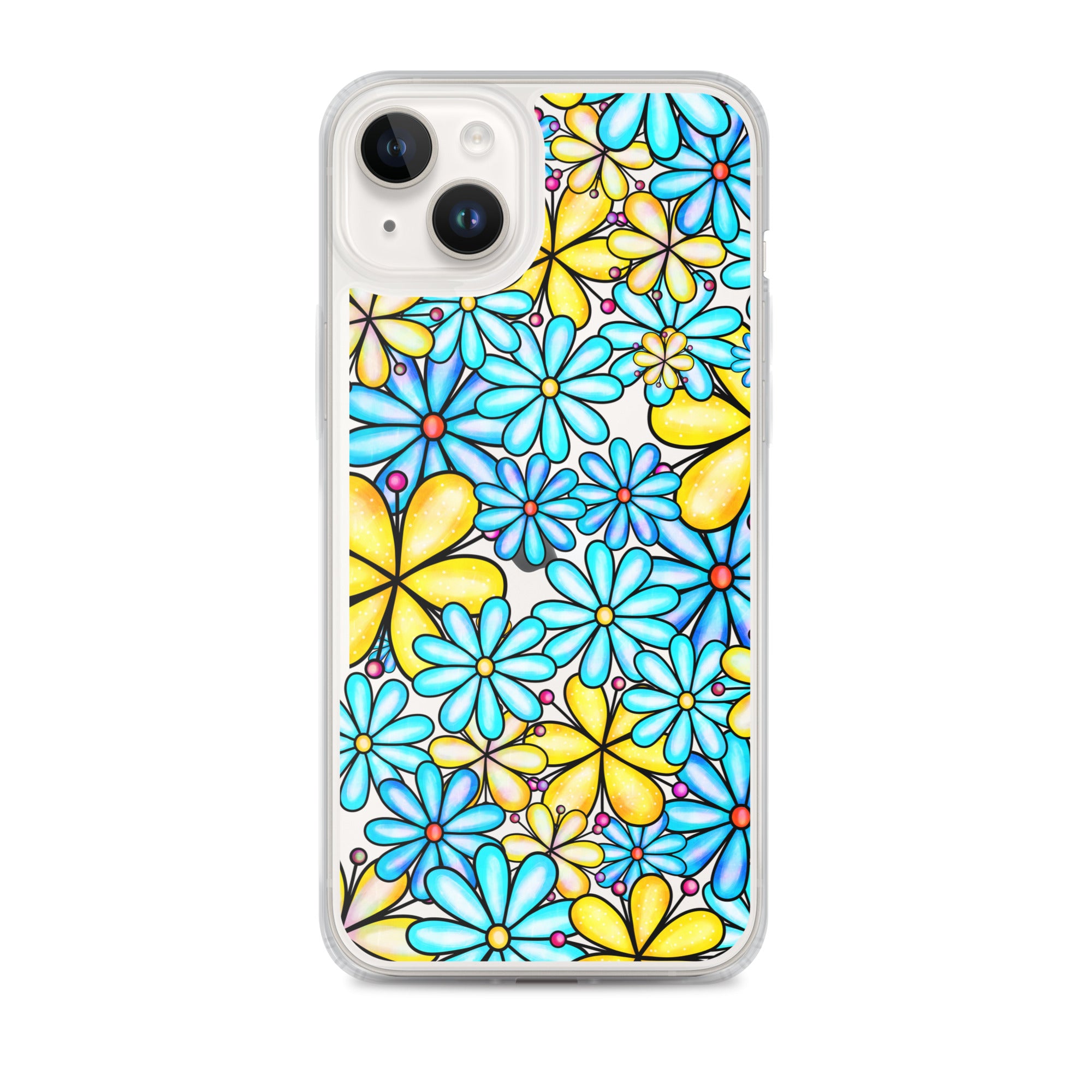 Clear Case for iPhone®- Floral Doodle Design I