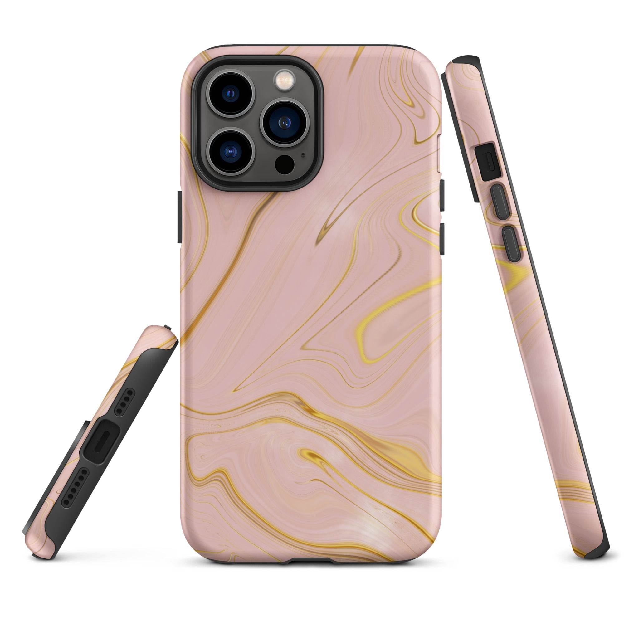 Tough Case for iPhone®- Liquid Gold Marble Pink