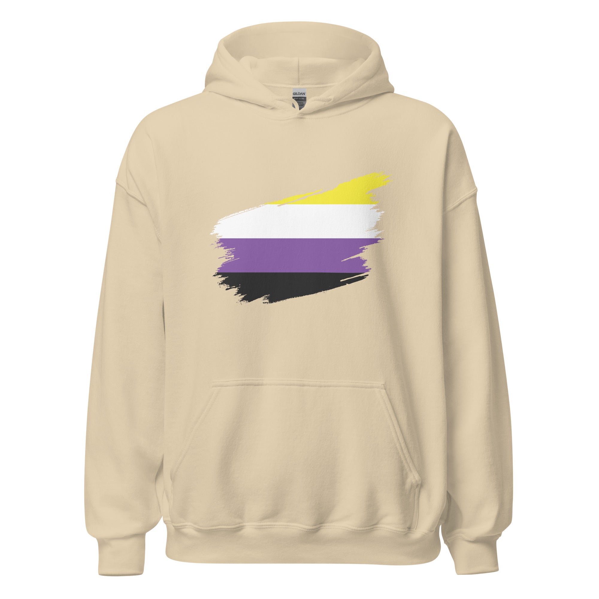 Unisex Hoodie-Non Binary Grunge Flag