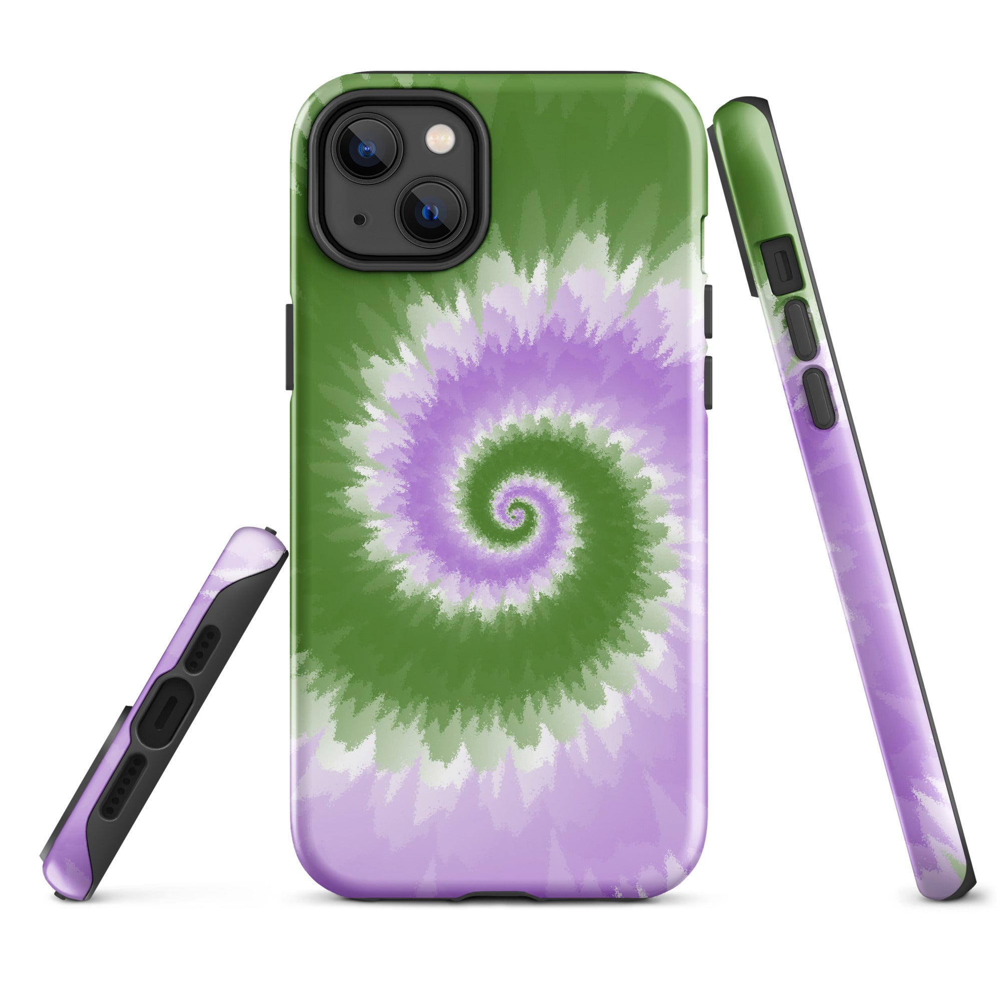 Tough Case for iPhone®-Tie Dye Spiral - Genderqueer