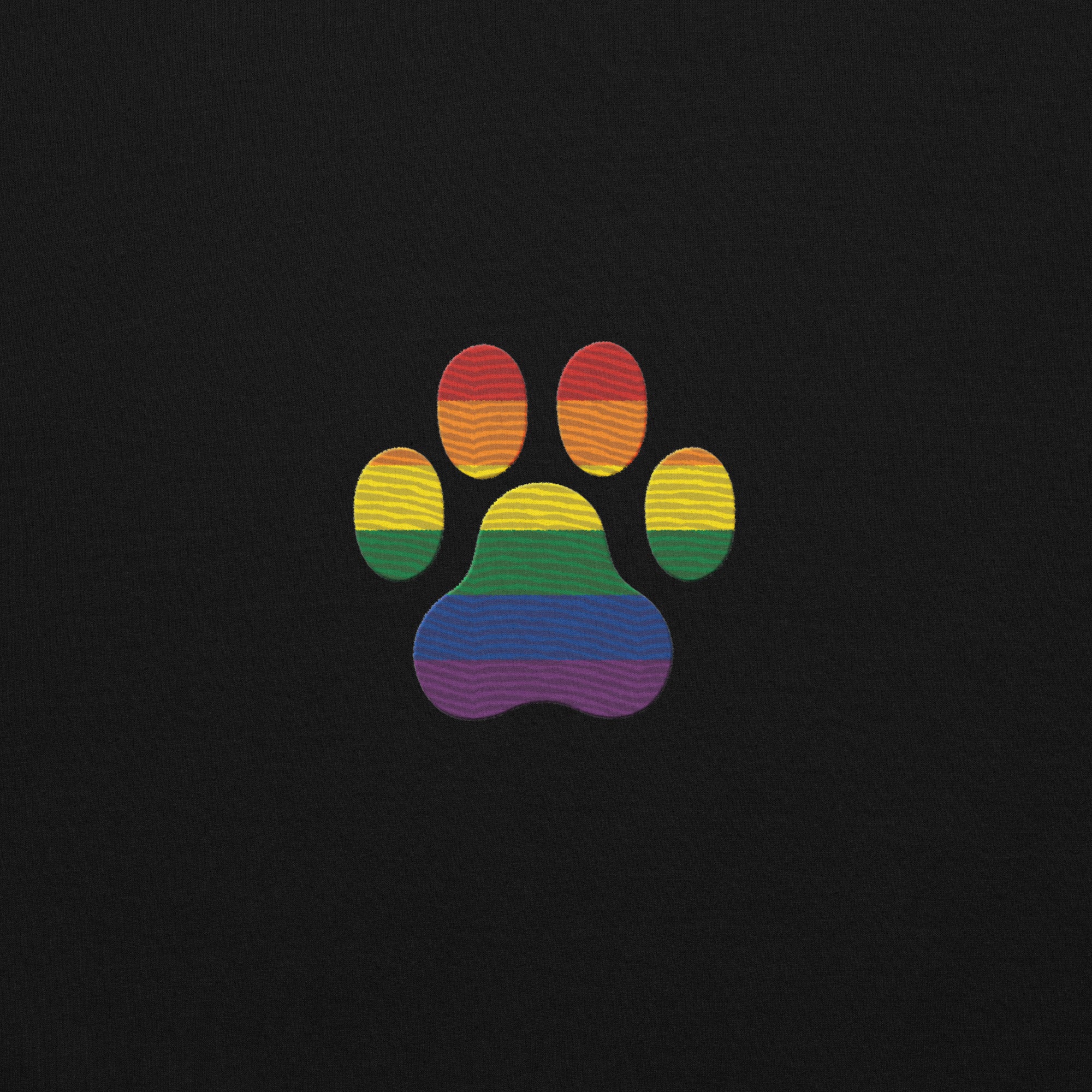 Dog Paw Embroidered Unisex Sweatshirt-Rainbow