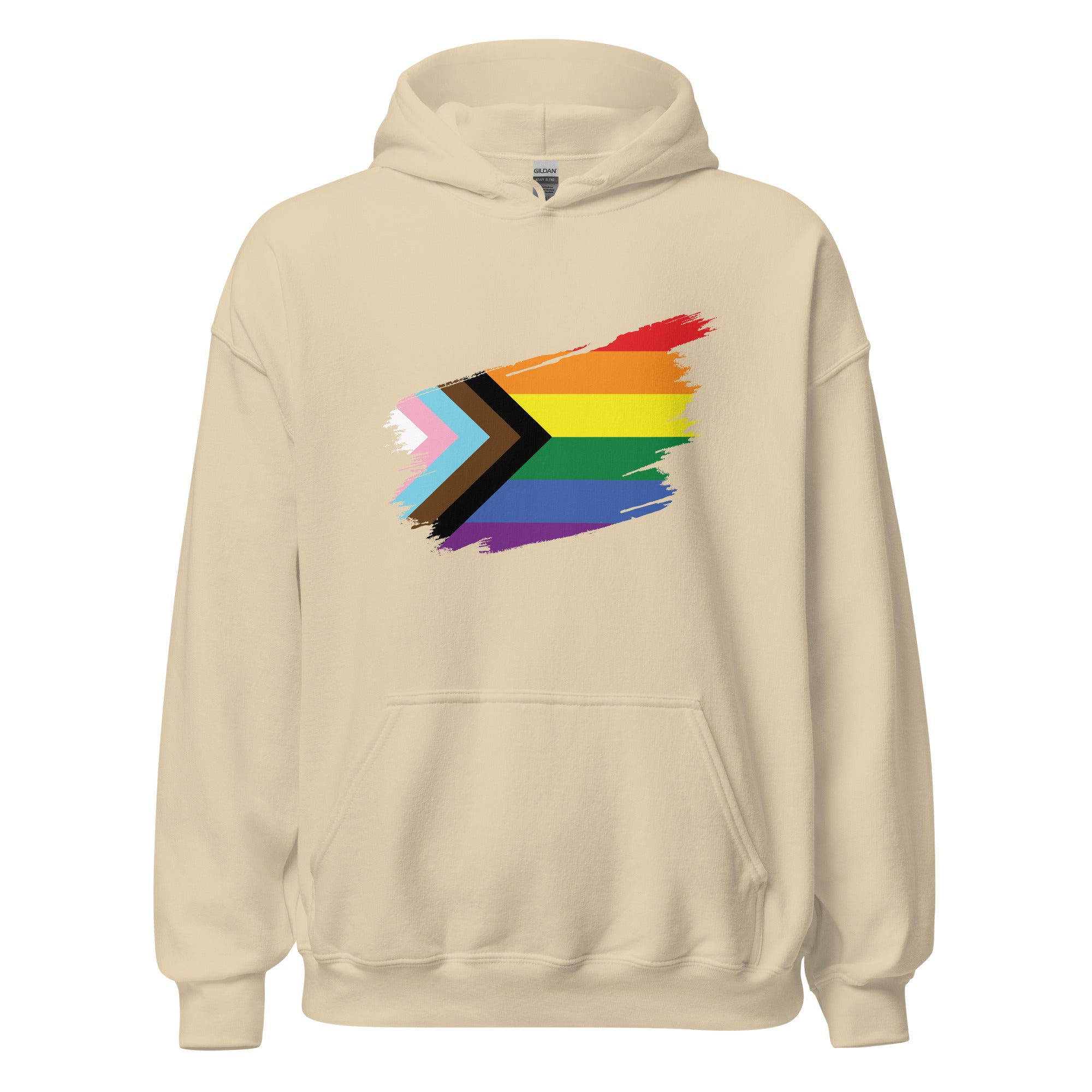 Unisex Hoodie-Progress Pride Grunge Flag