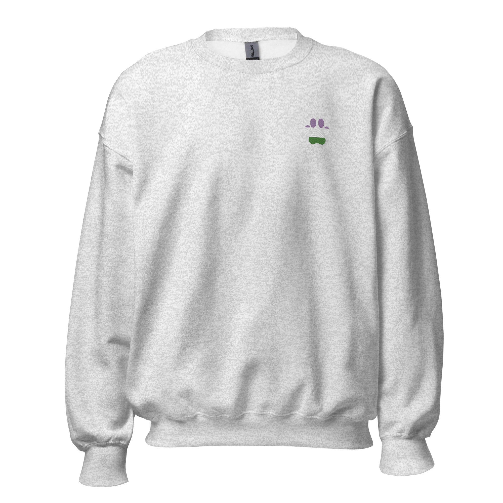 Dog Paw Embroidered Unisex Sweatshirt-Genderqueer