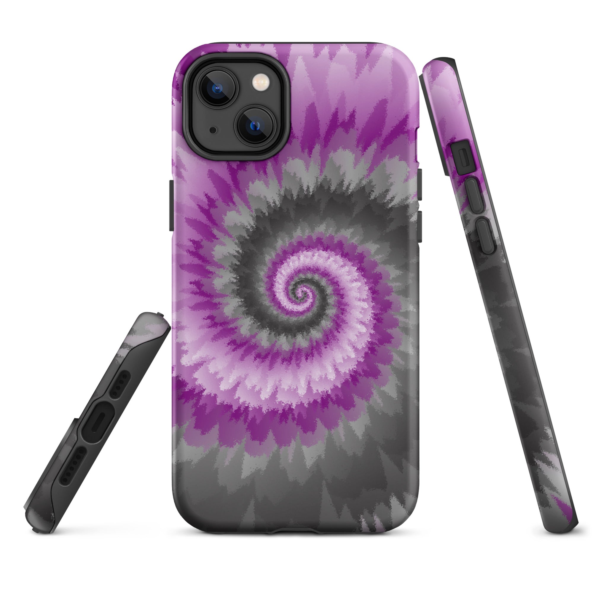 Tough Case for iPhone®-Tie Dye Spiral - Demisexual