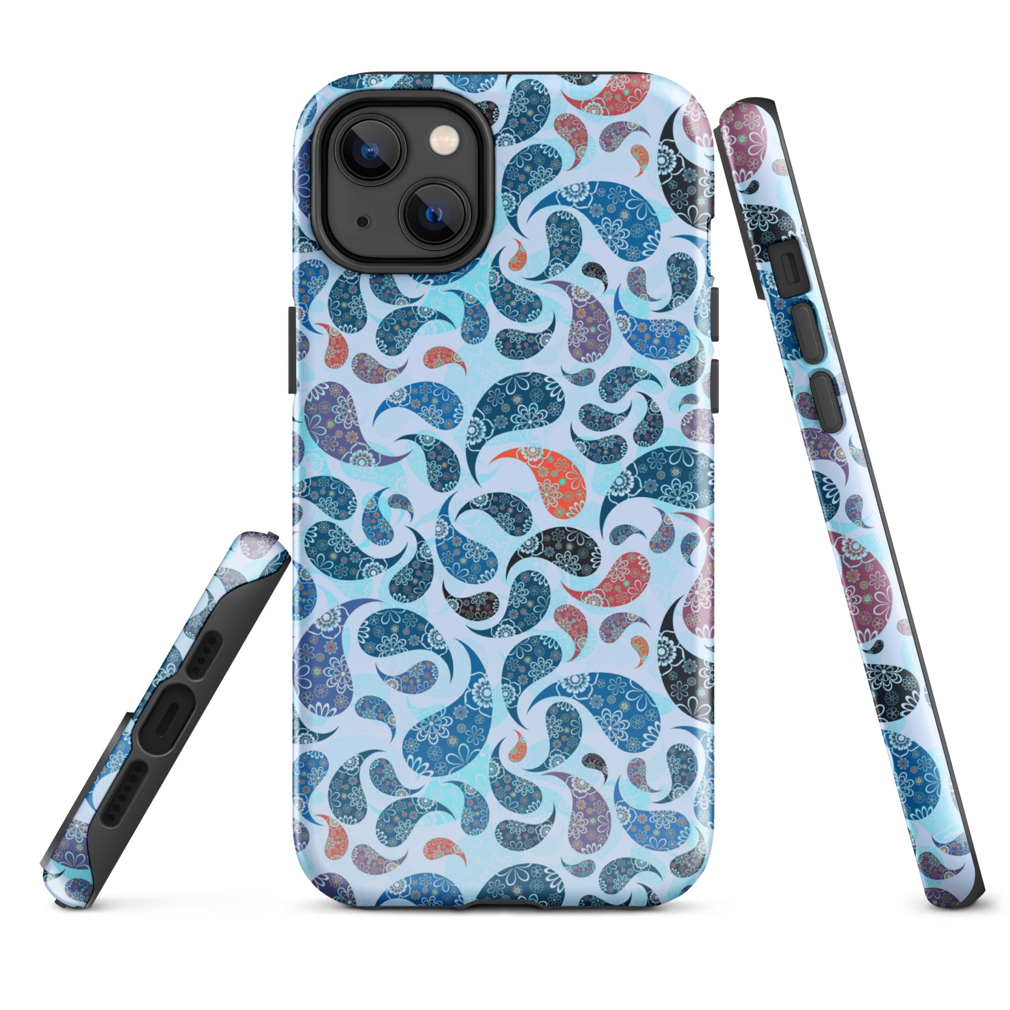 Tough Case for iPhone®- Paisley Blue