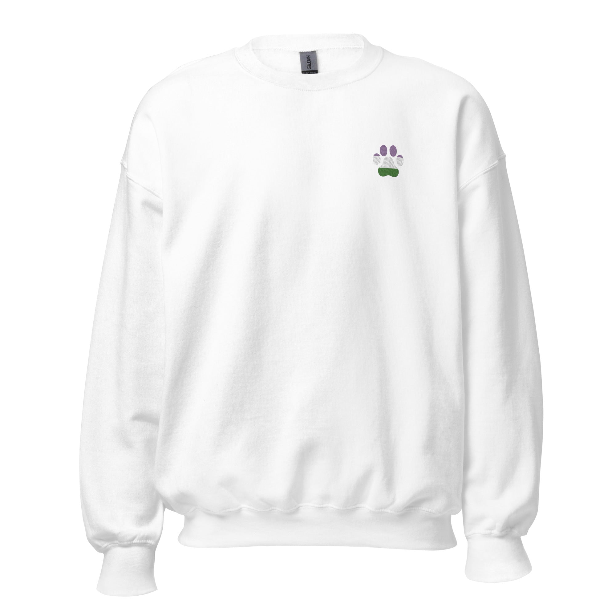 Dog Paw Embroidered Unisex Sweatshirt-Genderqueer