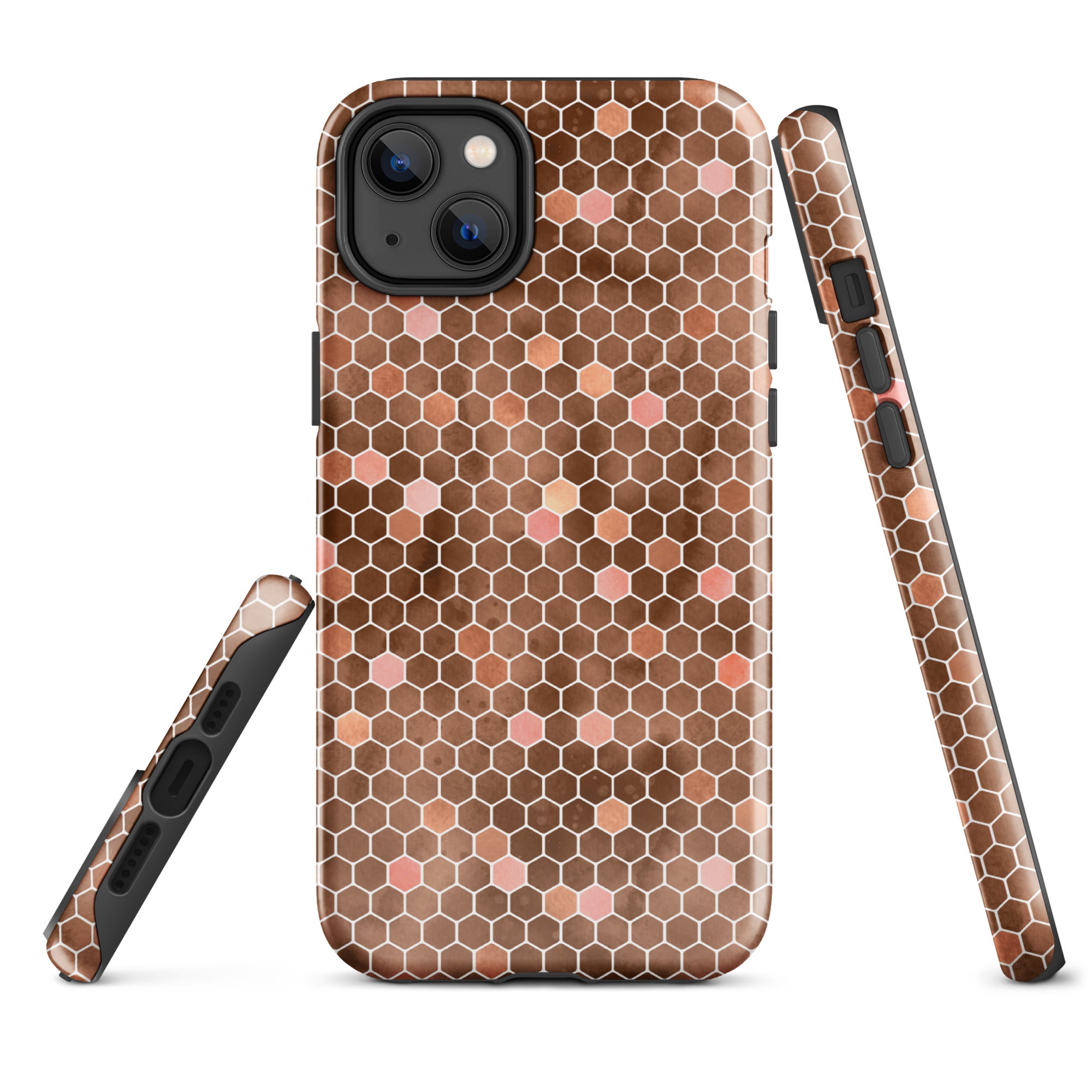 Tough Case for iPhone®- Honeycomb Brown