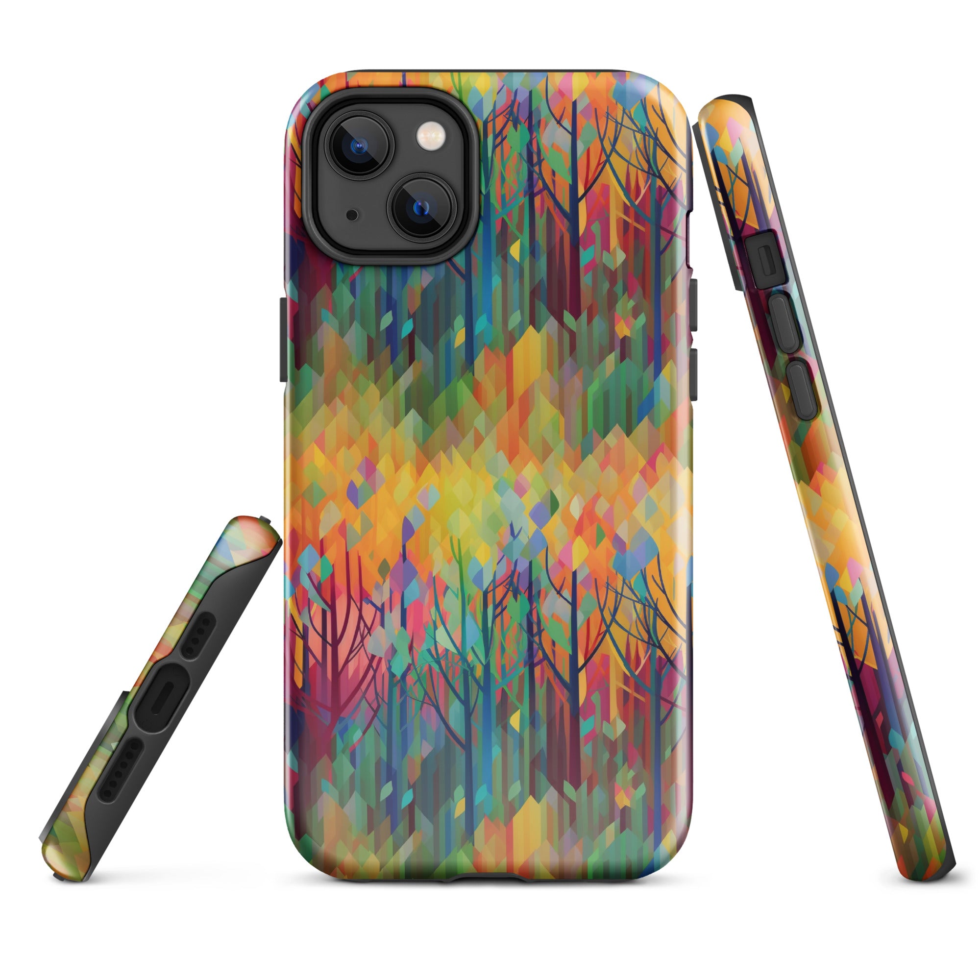 Tough Case for iPhone®- Rainbow Forest Pattern IV