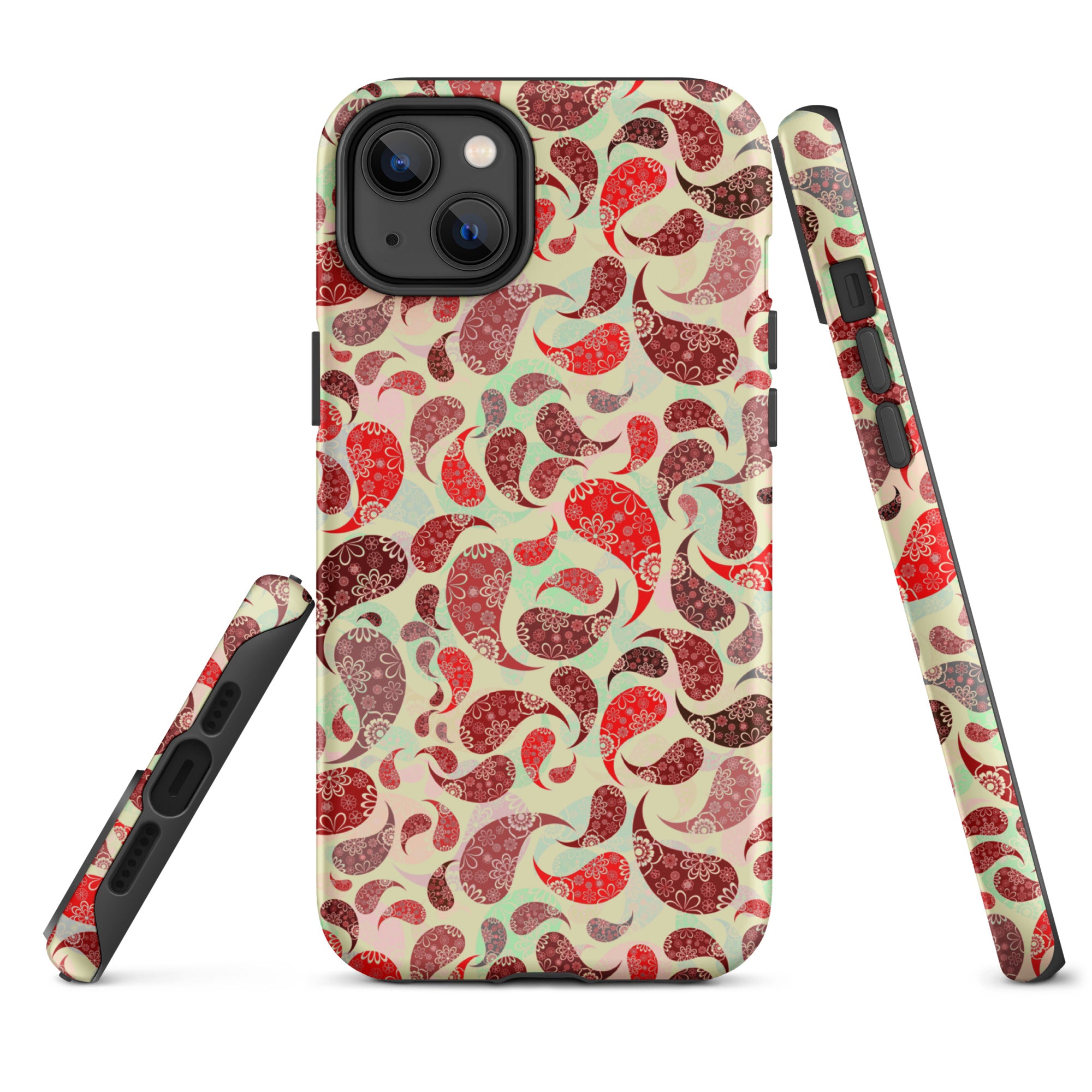 Tough Case for iPhone®- Paisley Red