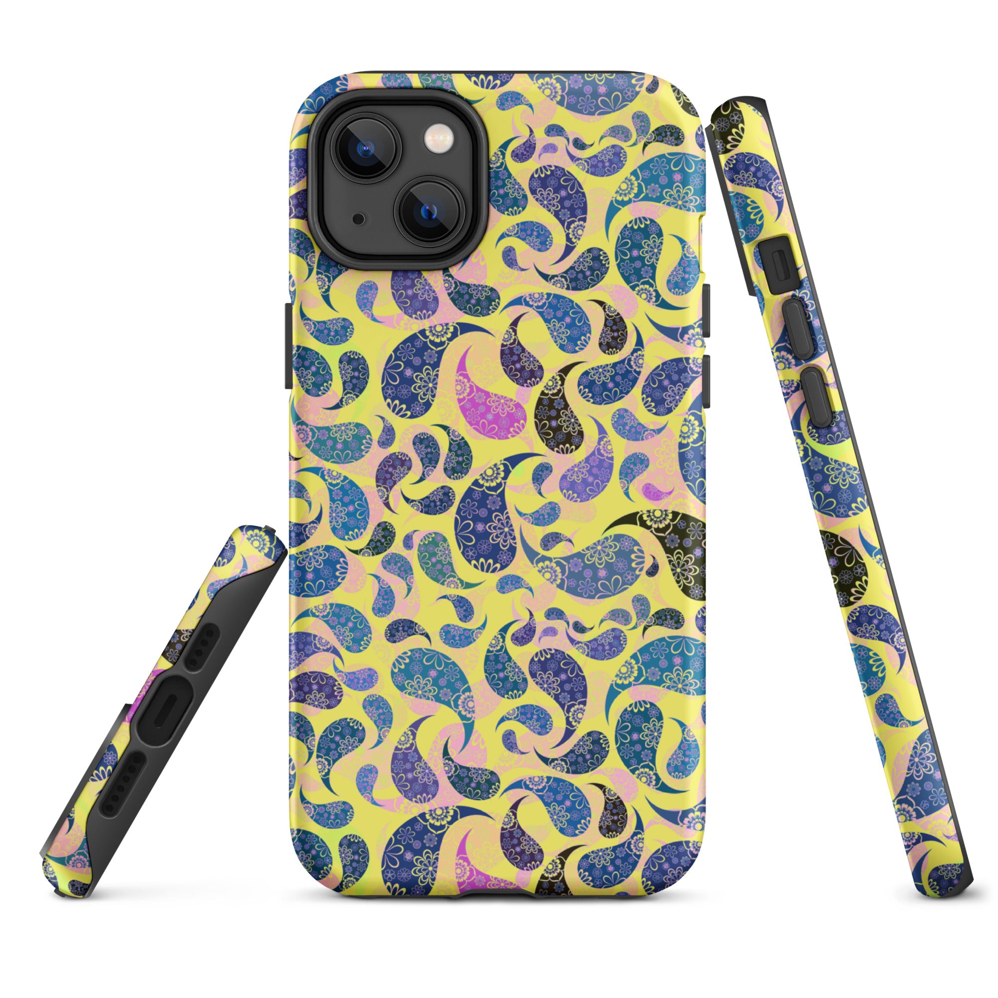 Tough Case for iPhone®- Paisley Dark Yellow