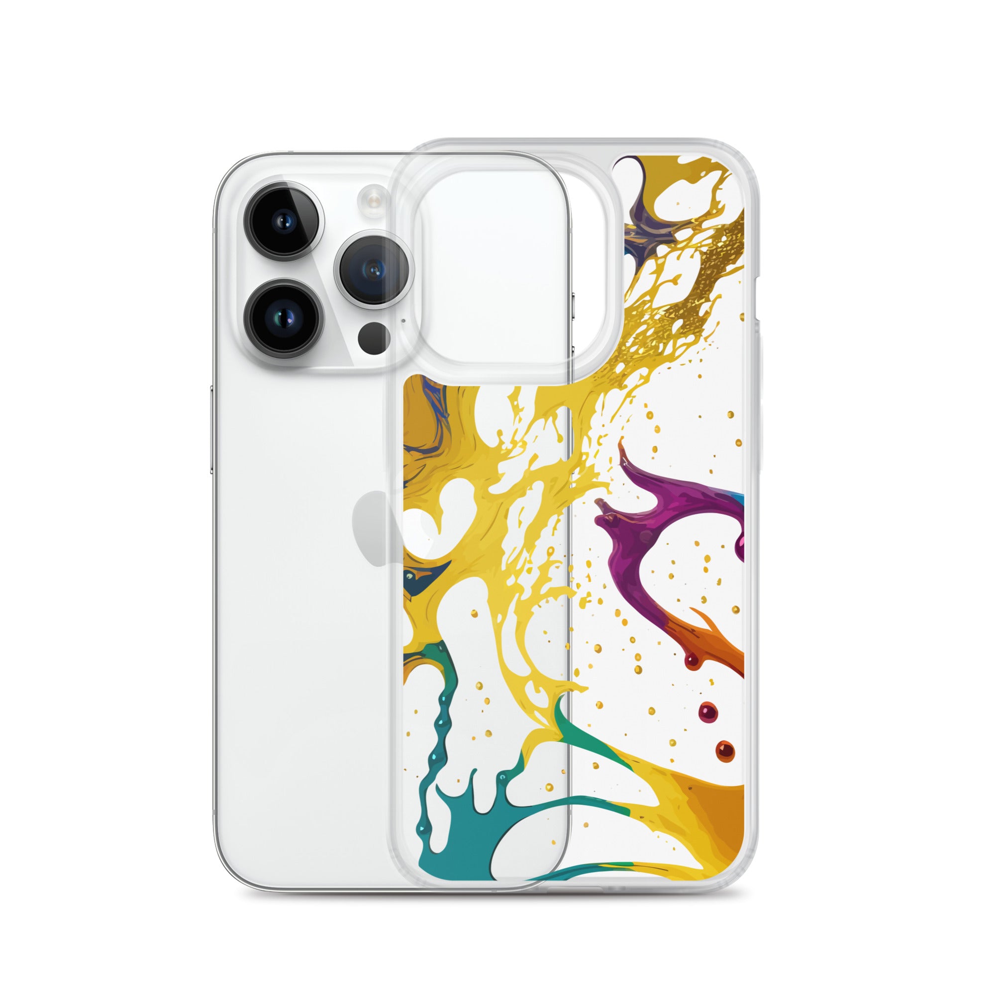 Clear Case for iPhone®-Alchohol Ink Design III