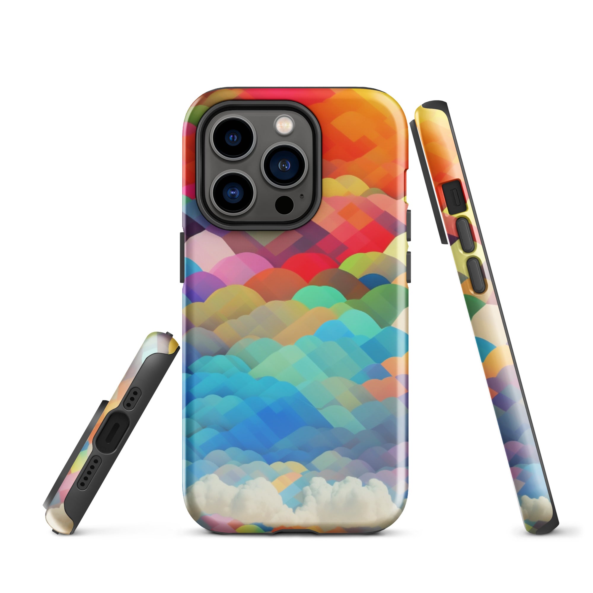 Tough Case for iPhone®- Rainbow Cloud Pattern II