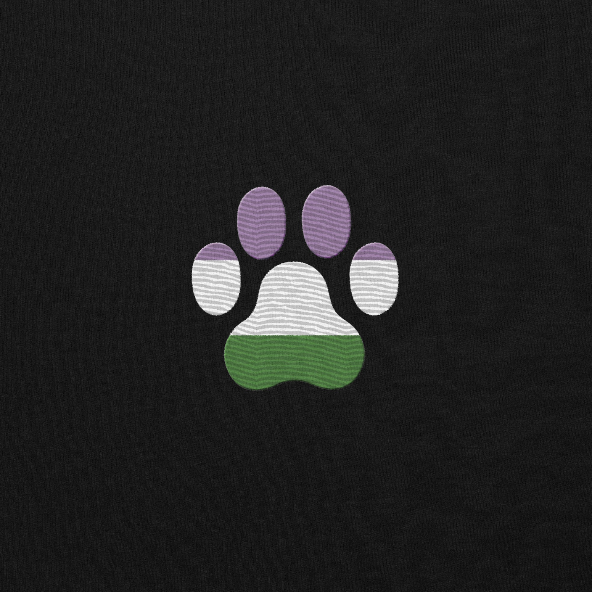 Dog Paw Embroidered Unisex Sweatshirt-Genderqueer