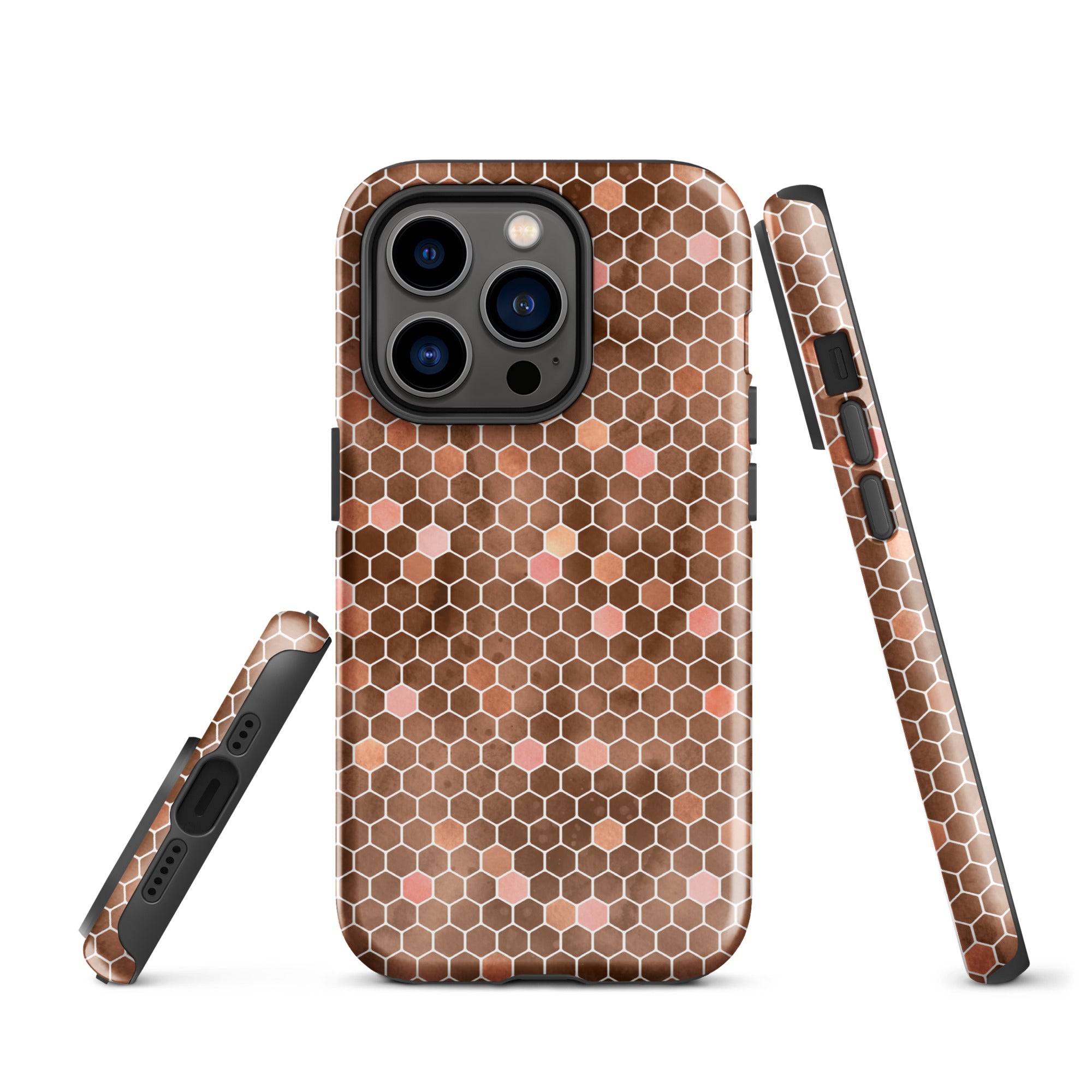 Tough Case for iPhone®- Honeycomb Brown