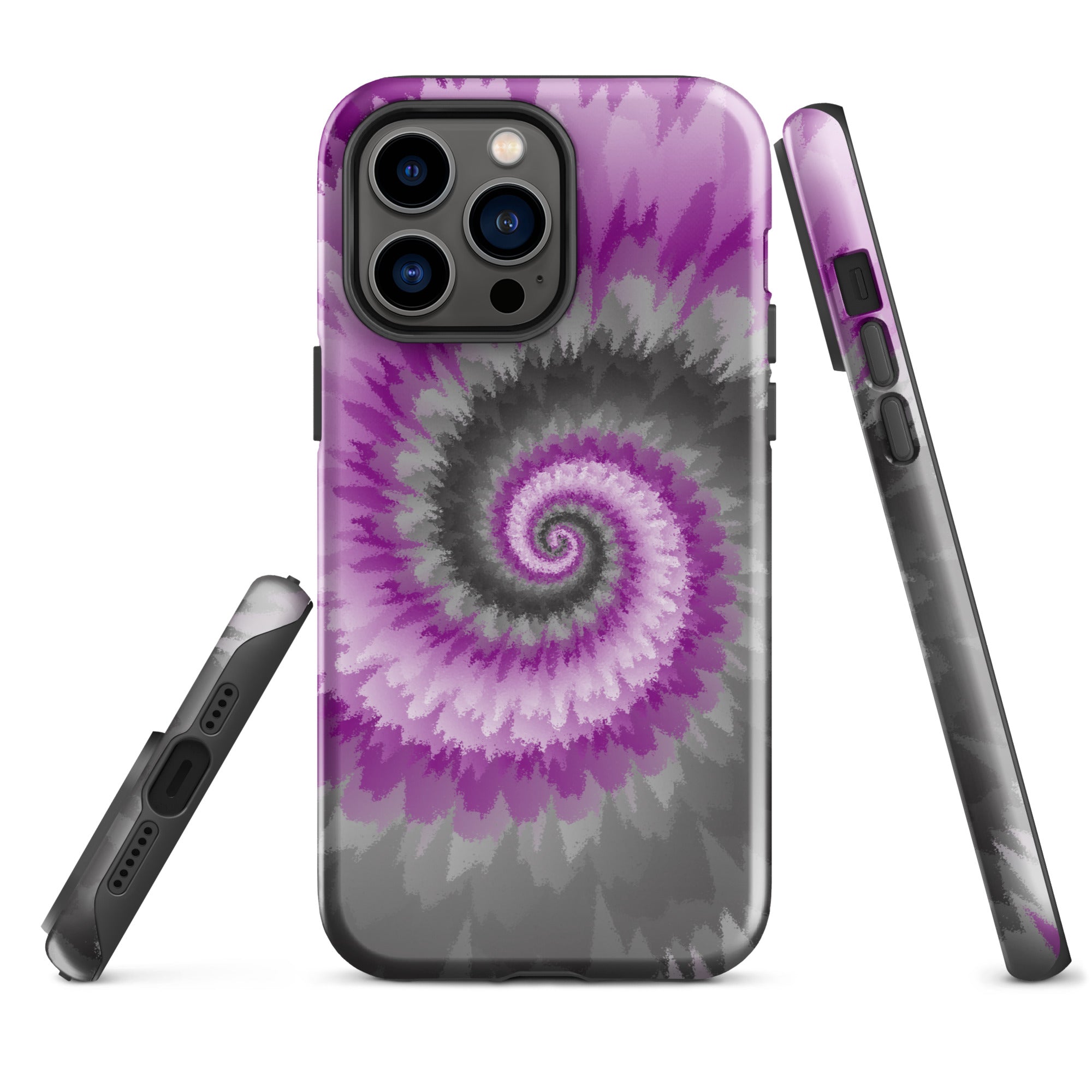 Tough Case for iPhone®-Tie Dye Spiral - Demisexual