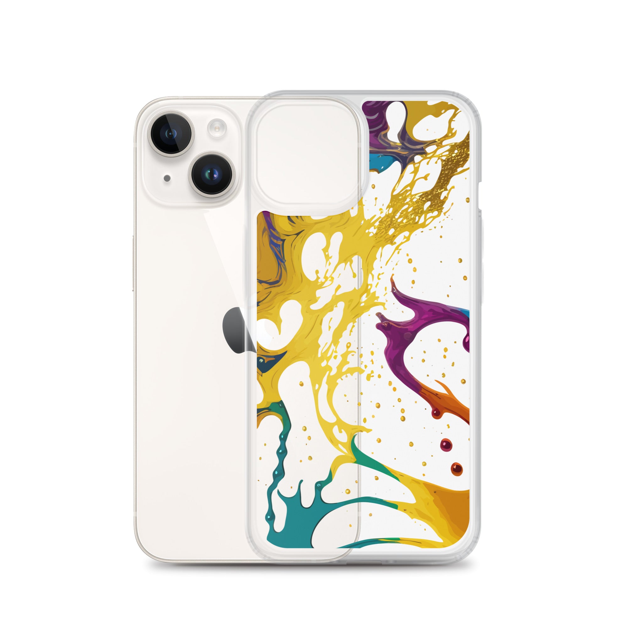 Clear Case for iPhone®-Alchohol Ink Design III