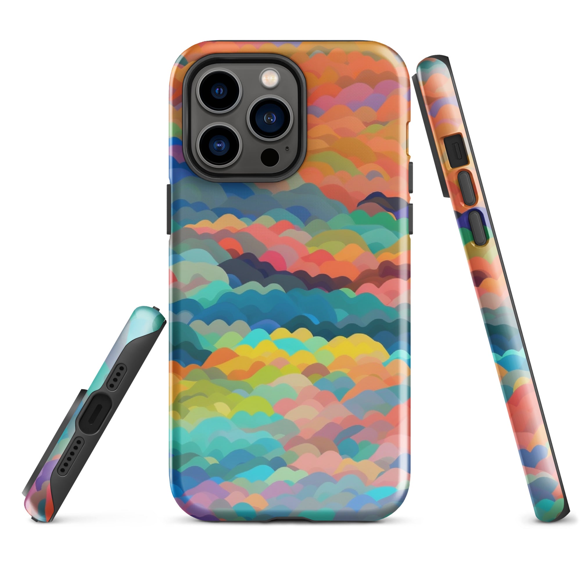 Tough Case for iPhone®- Rainbow Cloud Pattern I
