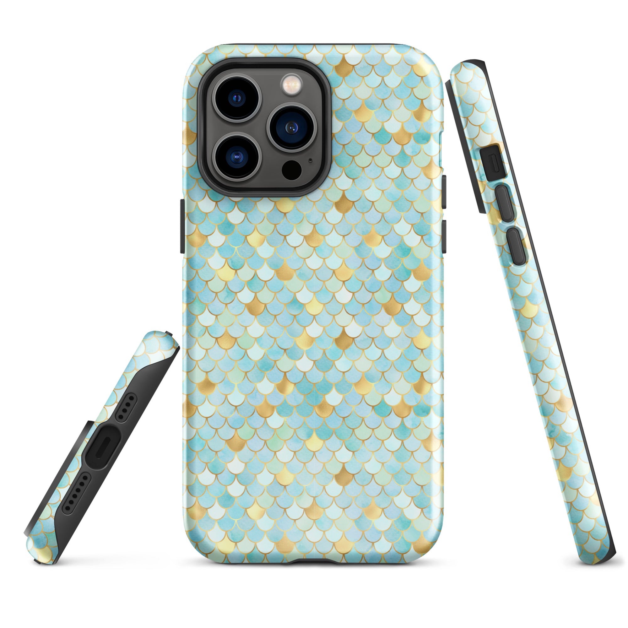 Tough Case for iPhone®- Mermaid Skin Cyan
