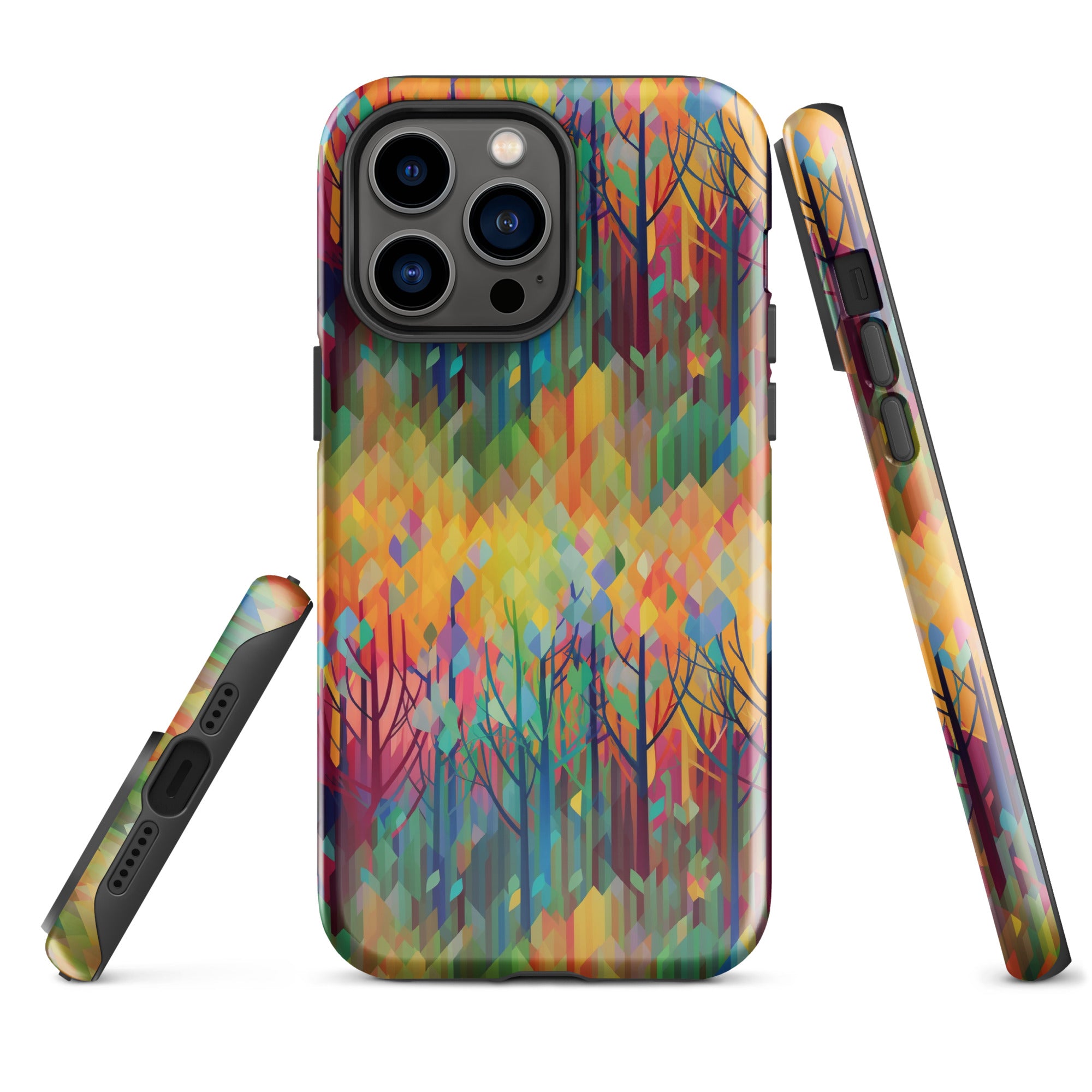 Tough Case for iPhone®- Rainbow Forest Pattern IV