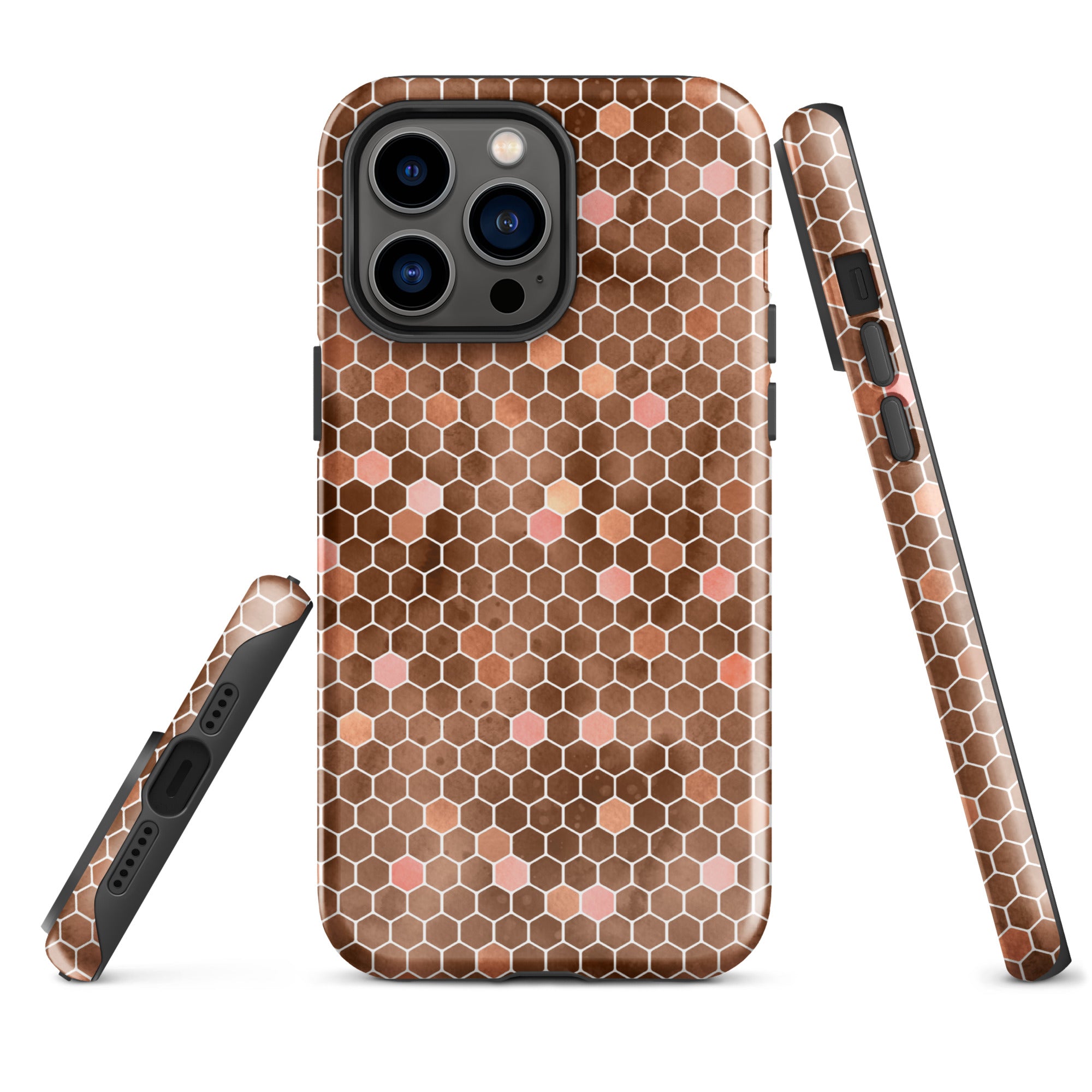Tough Case for iPhone®- Honeycomb Brown