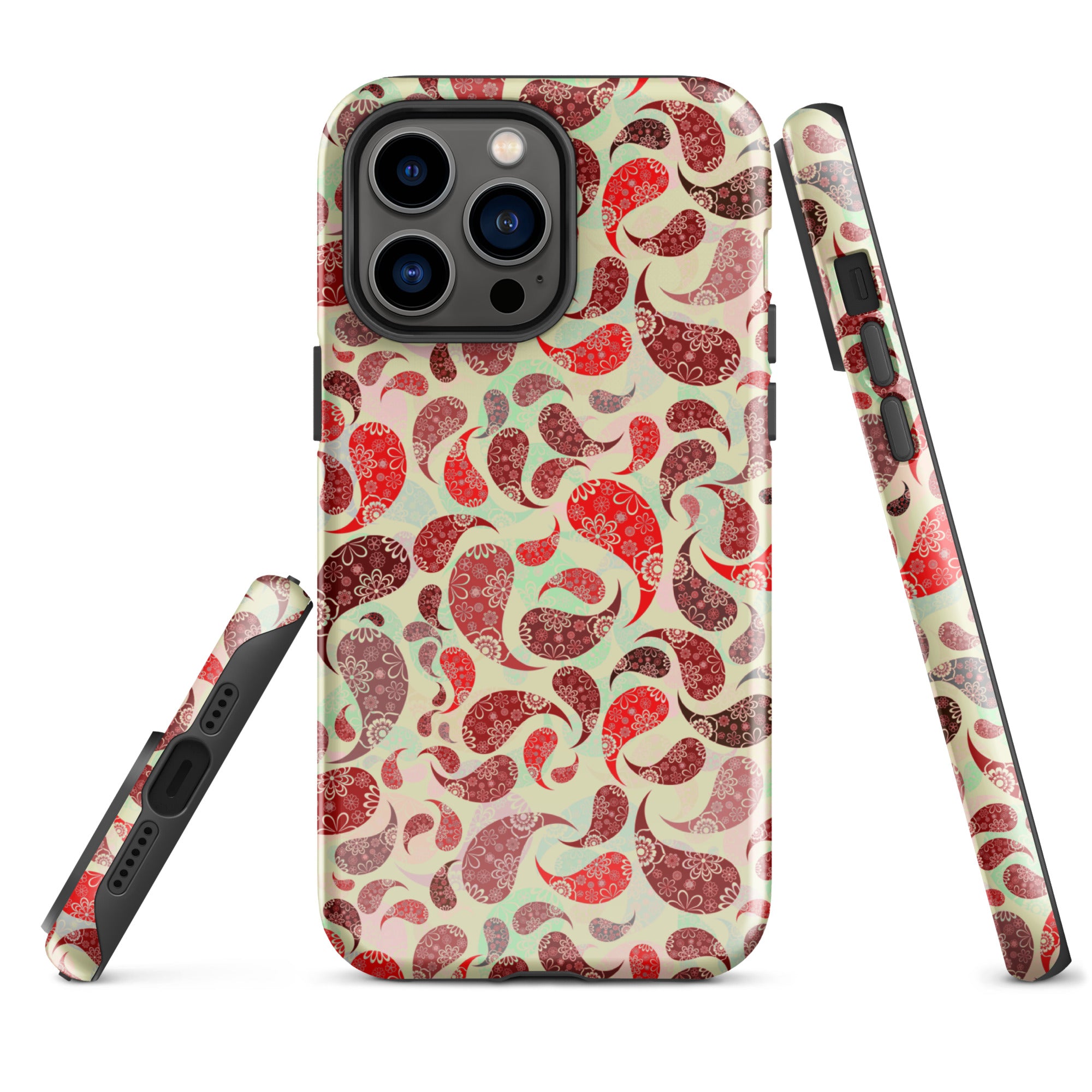 Tough Case for iPhone®- Paisley Red