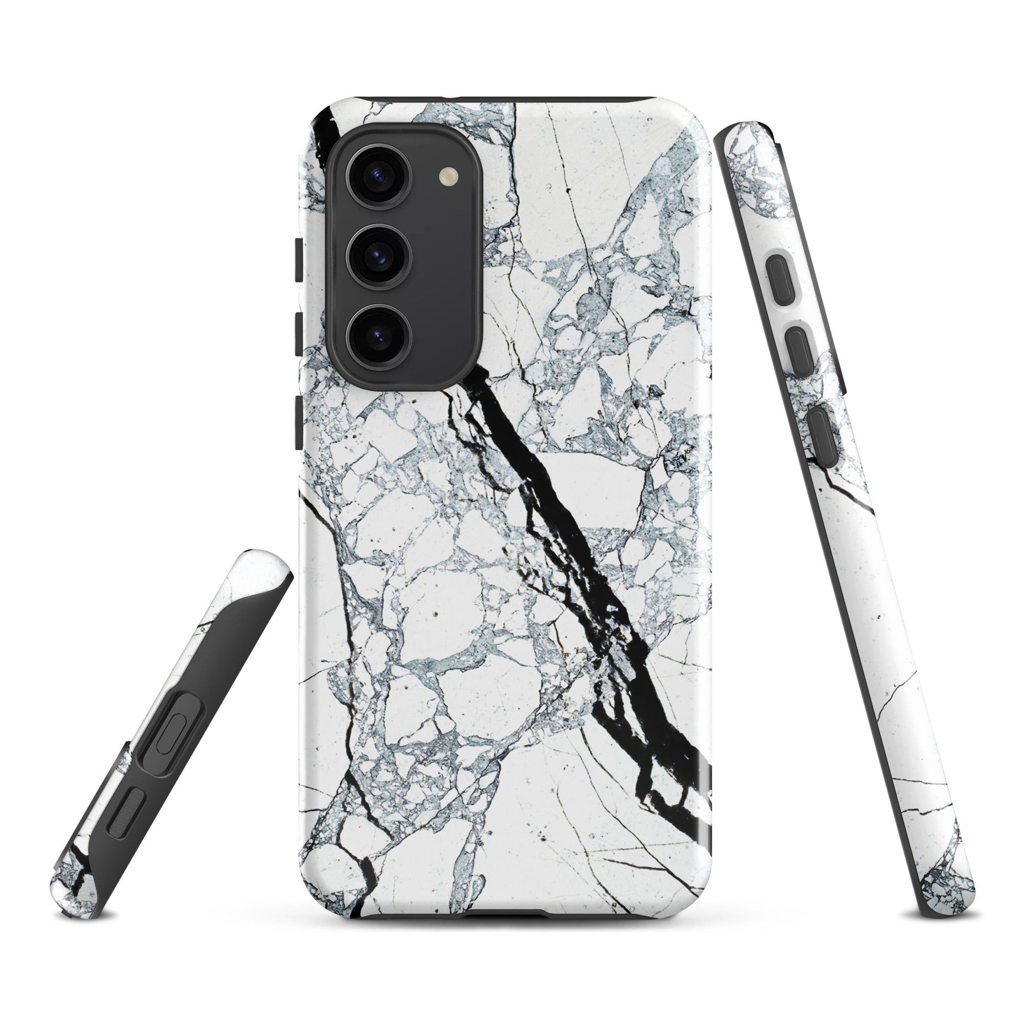 Tough case for Samsung®- Marble Black and White