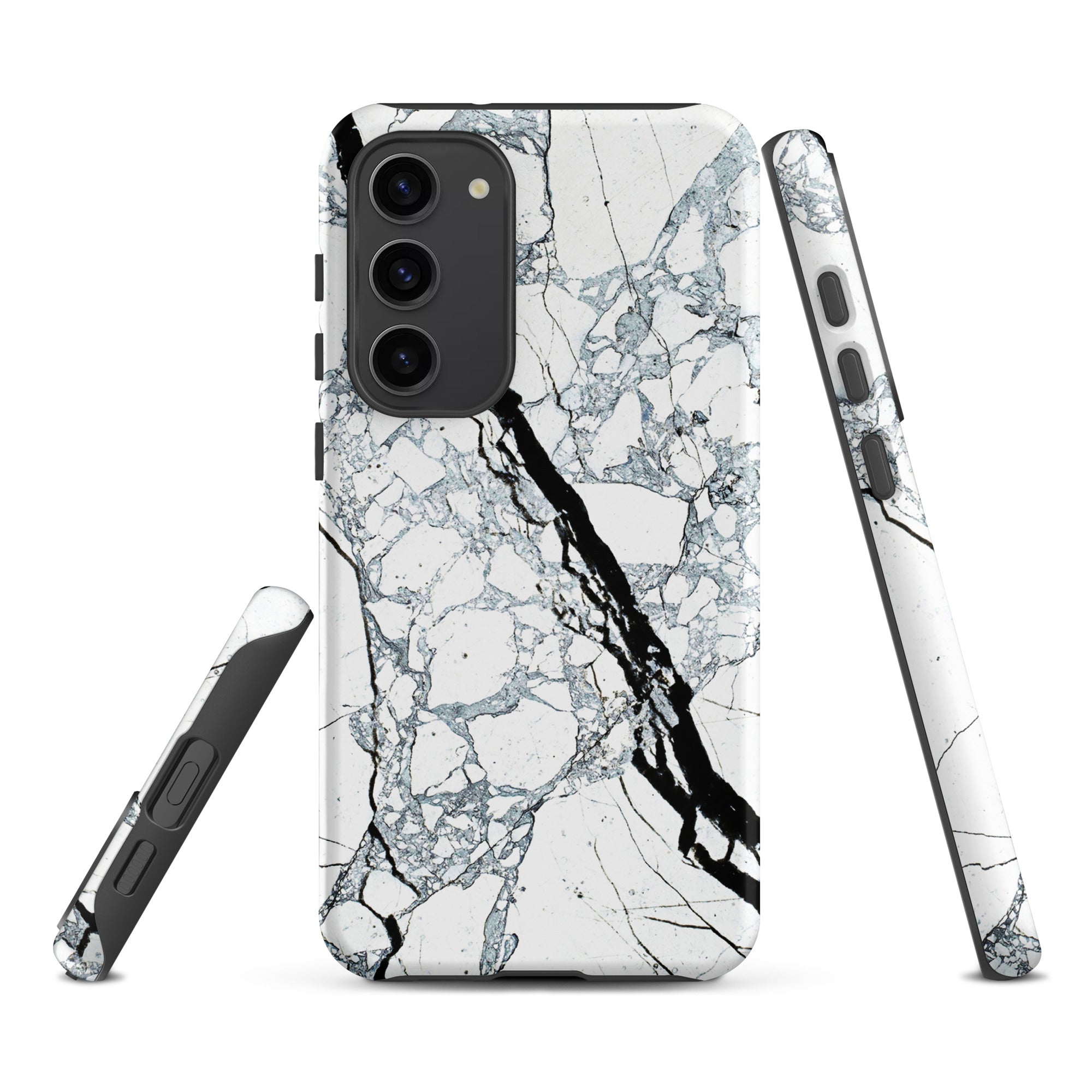 Tough case for Samsung®- Marble Black and White