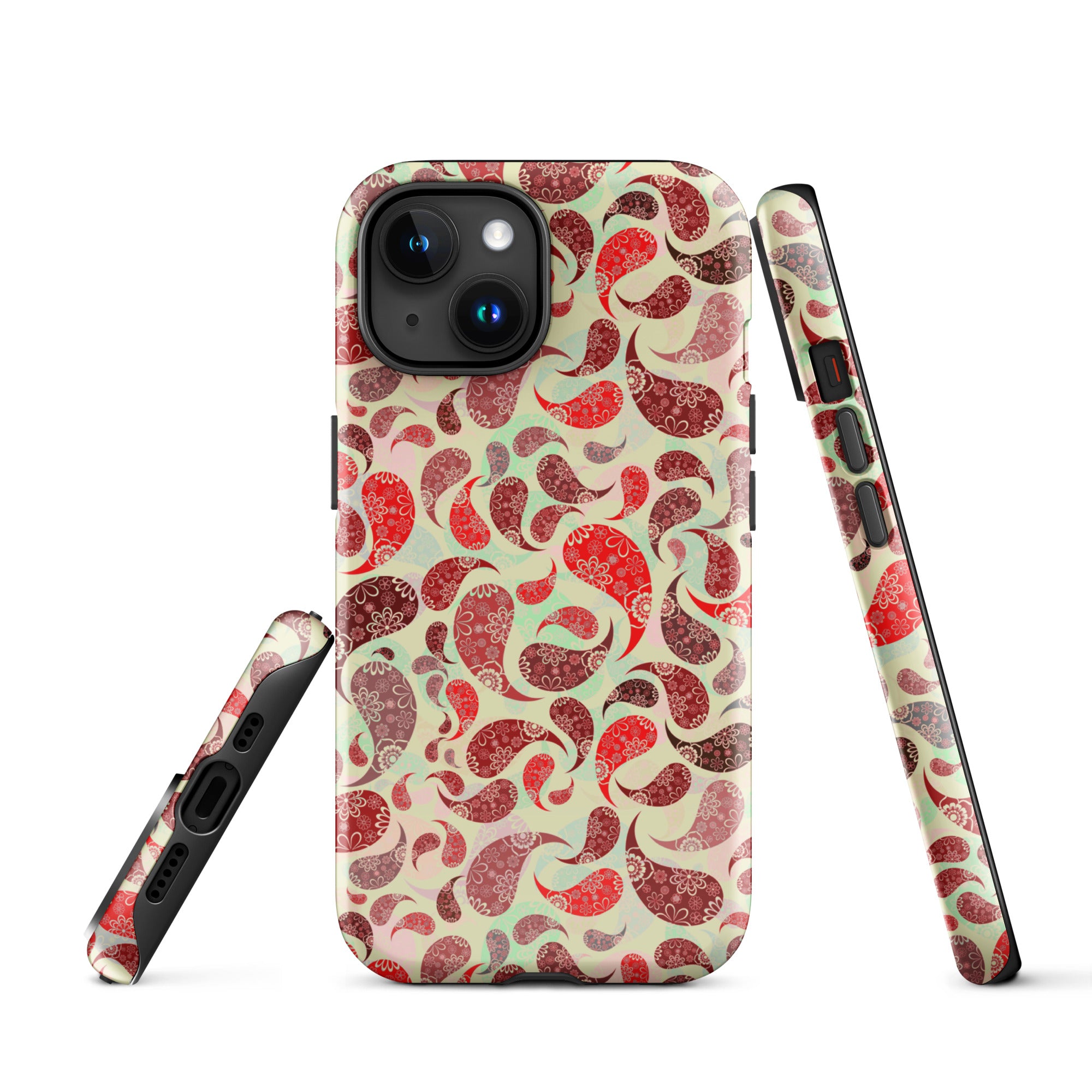 Tough Case for iPhone®- Paisley Red