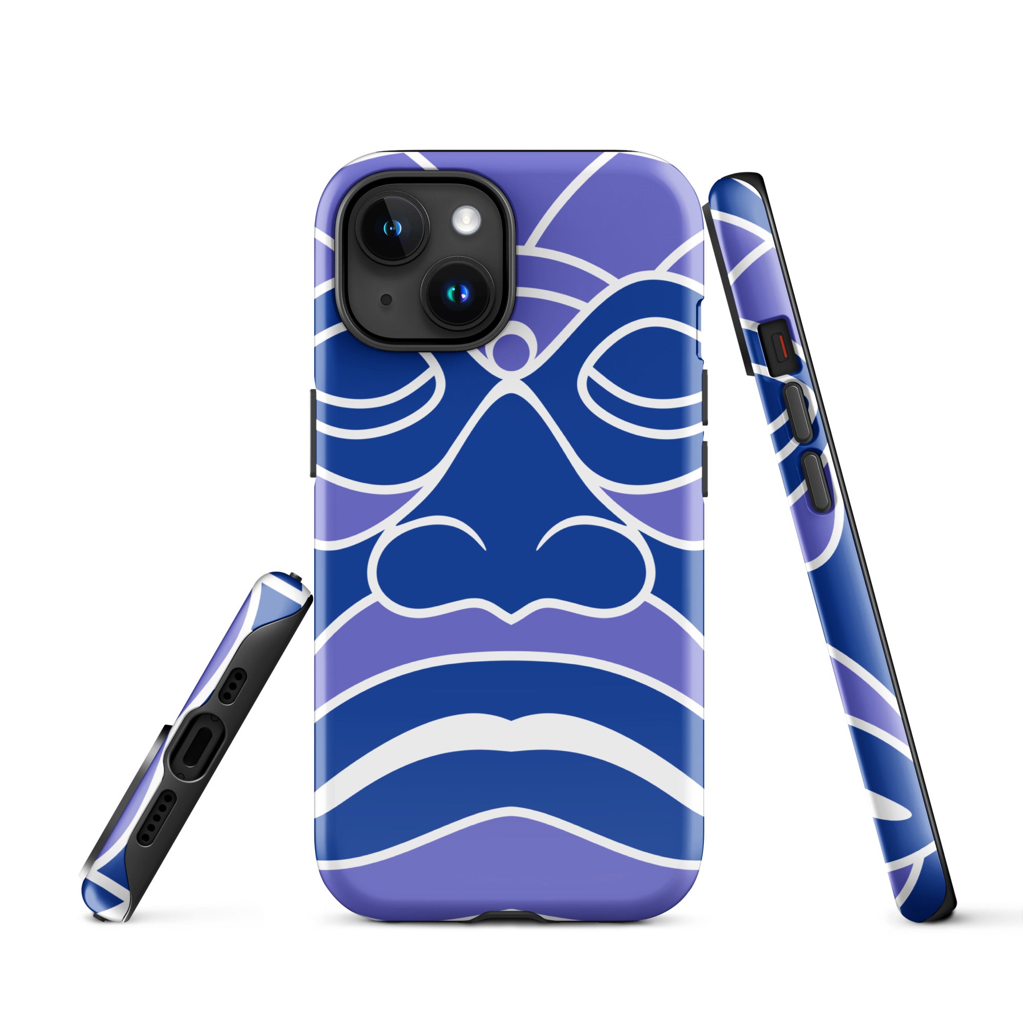 Tough Case for iPhone®- Totem Mask Blue