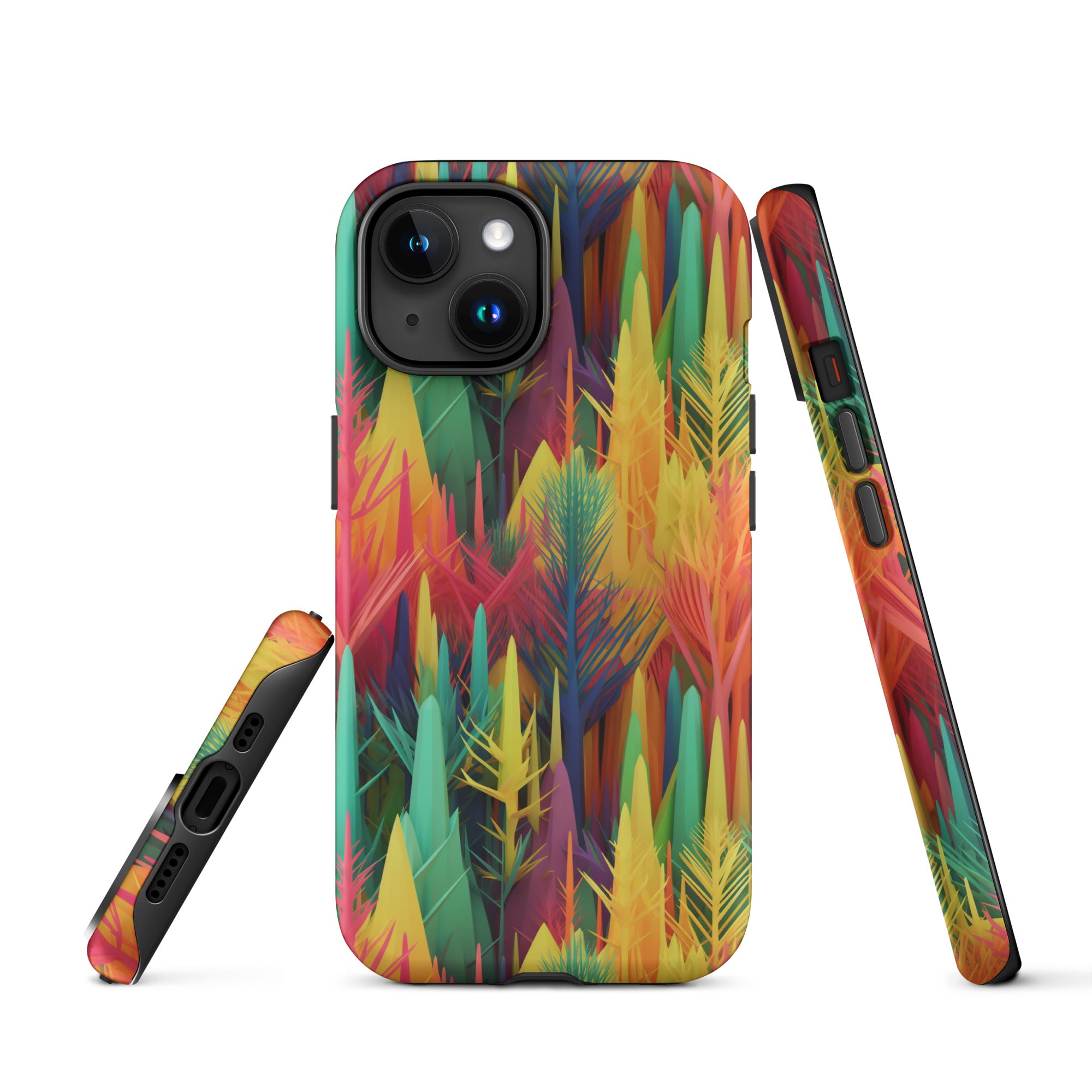 Tough Case for iPhone®- Rainbow Forest Pattern I