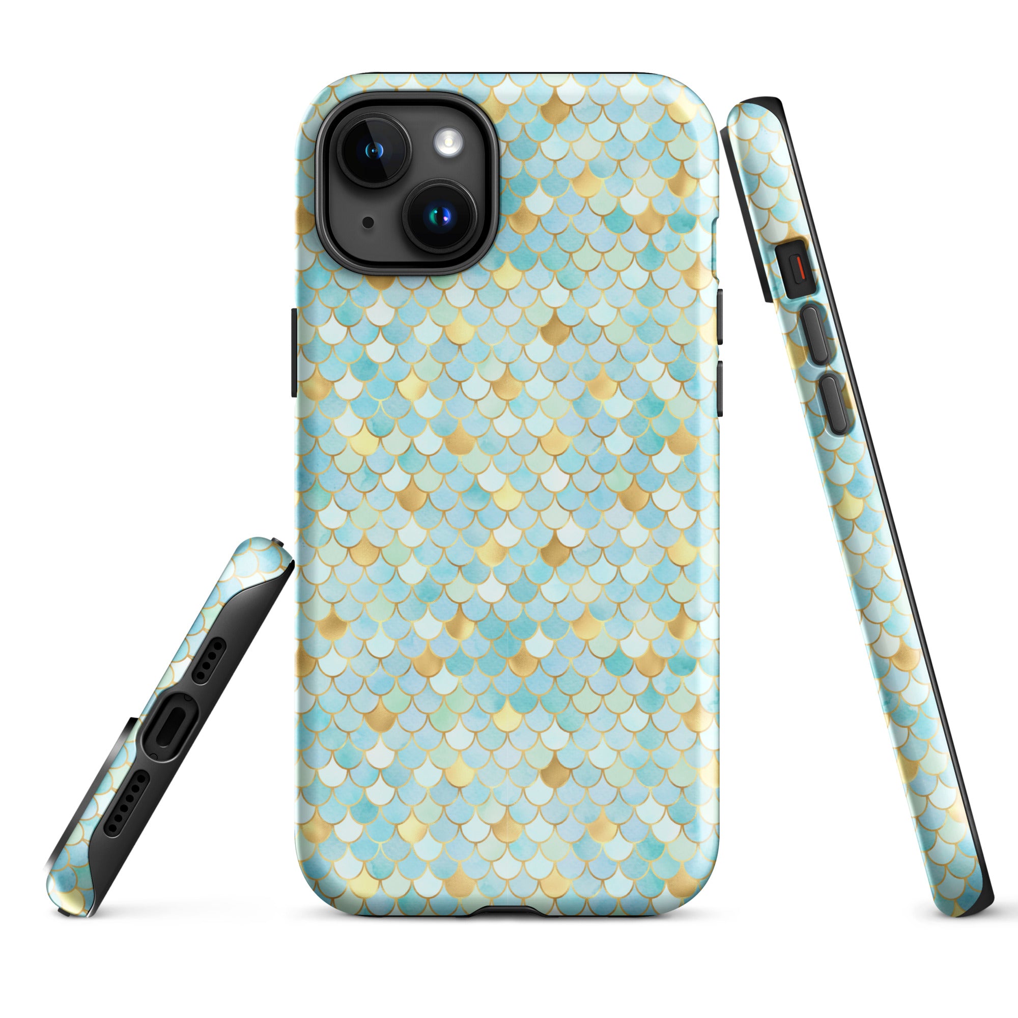 Tough Case for iPhone®- Mermaid Skin Cyan