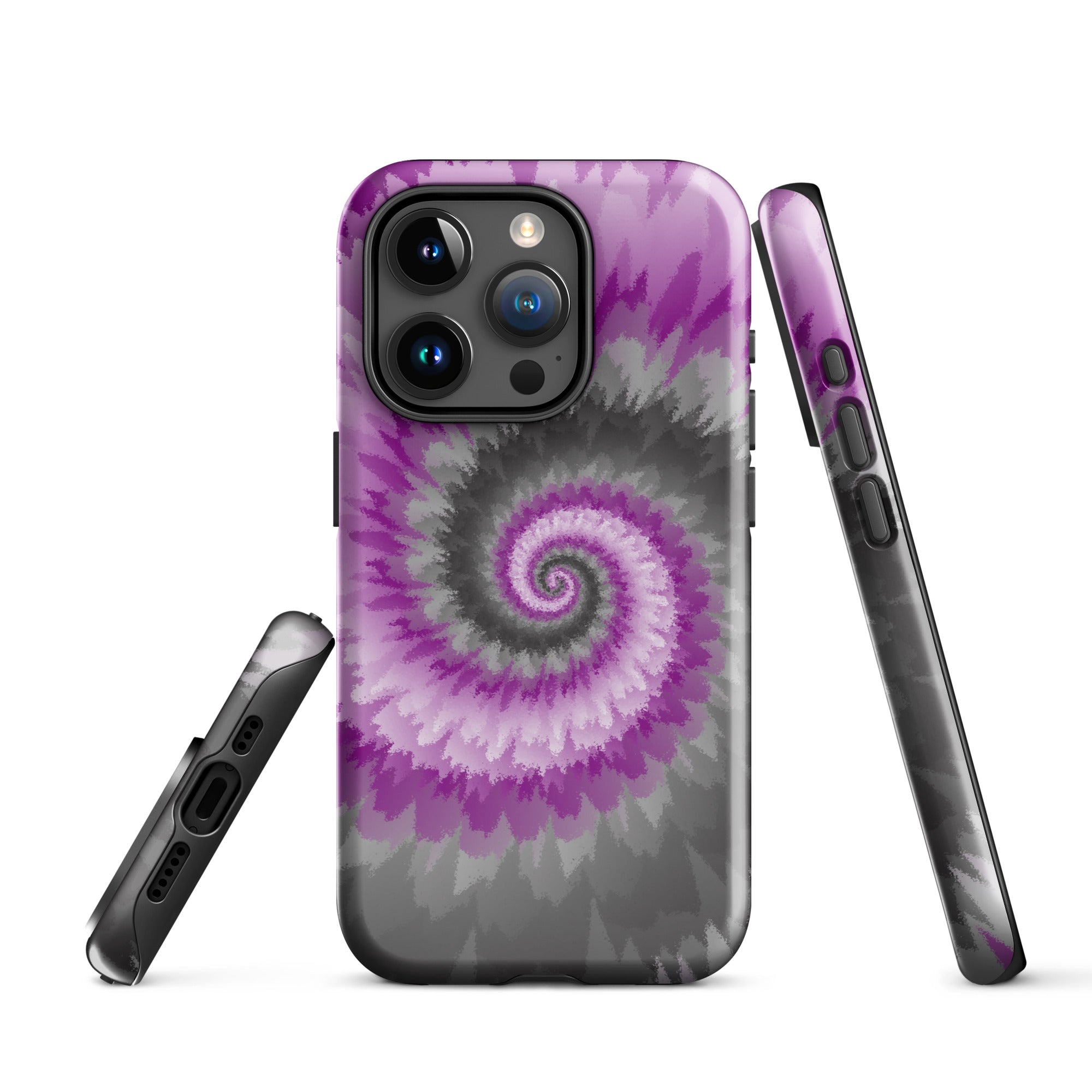 Tough Case for iPhone®-Tie Dye Spiral - Demisexual