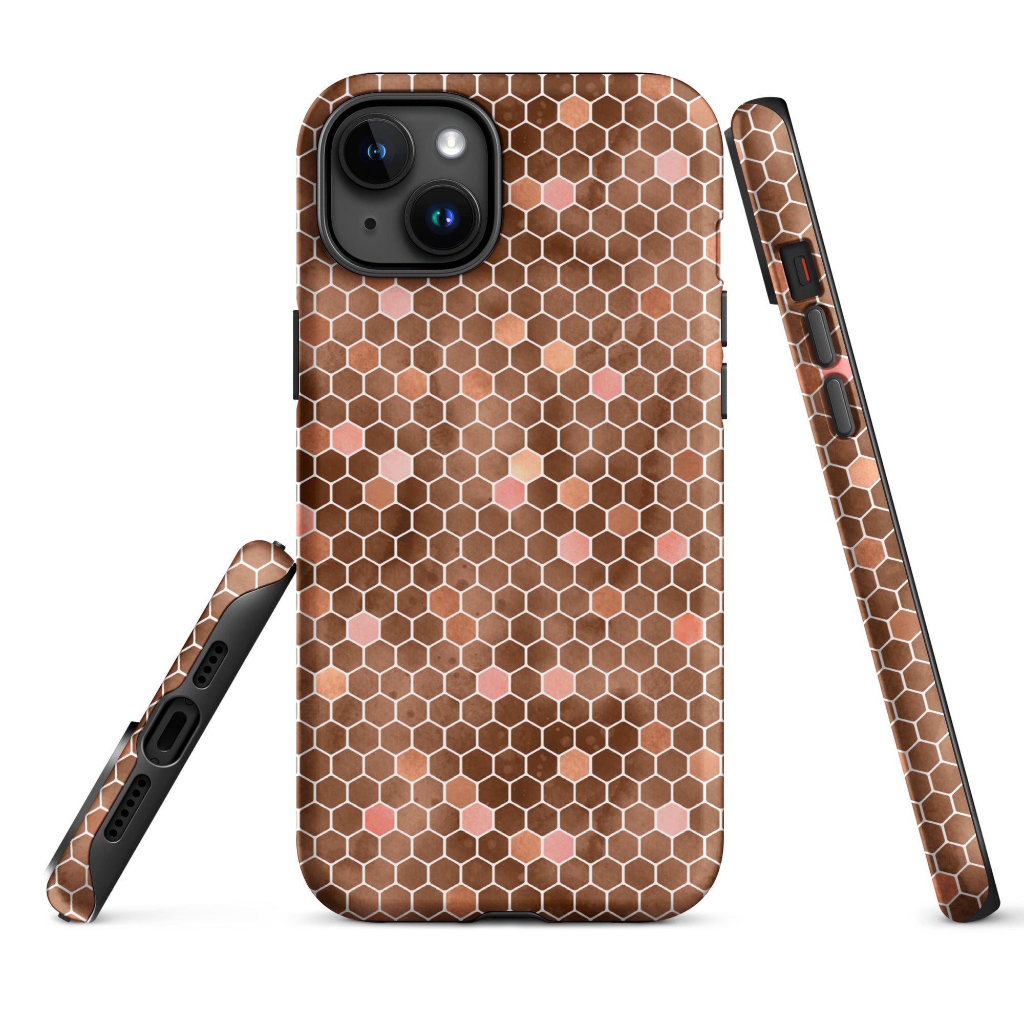 Tough Case for iPhone®- Honeycomb Brown