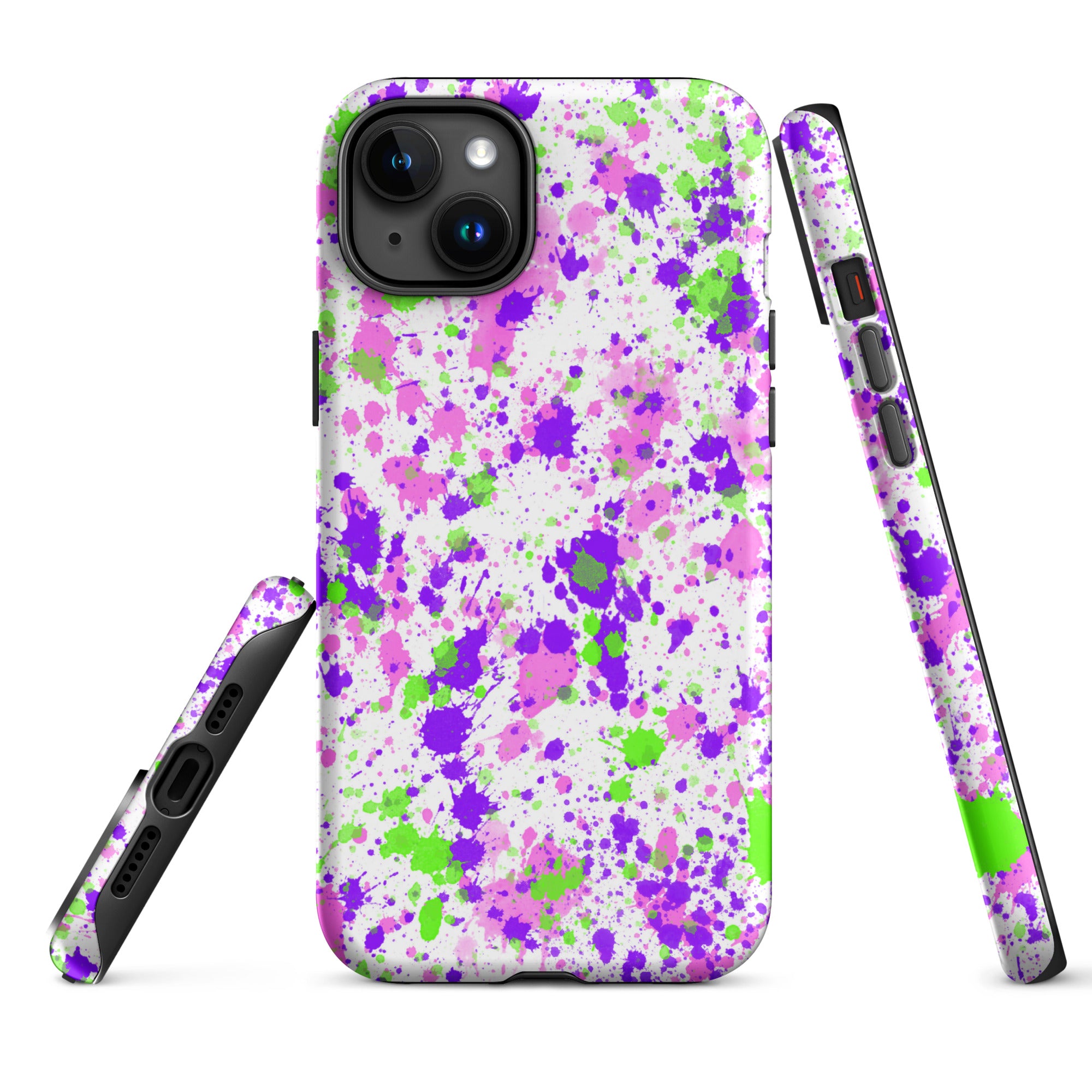 Tough Case for iPhone®- Paint Splatter Purple