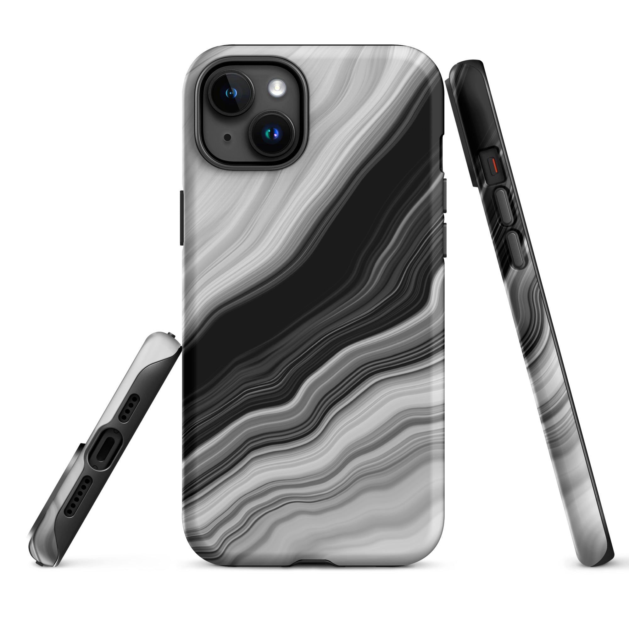 Tough Case for iPhone®- Liquid Marble Black