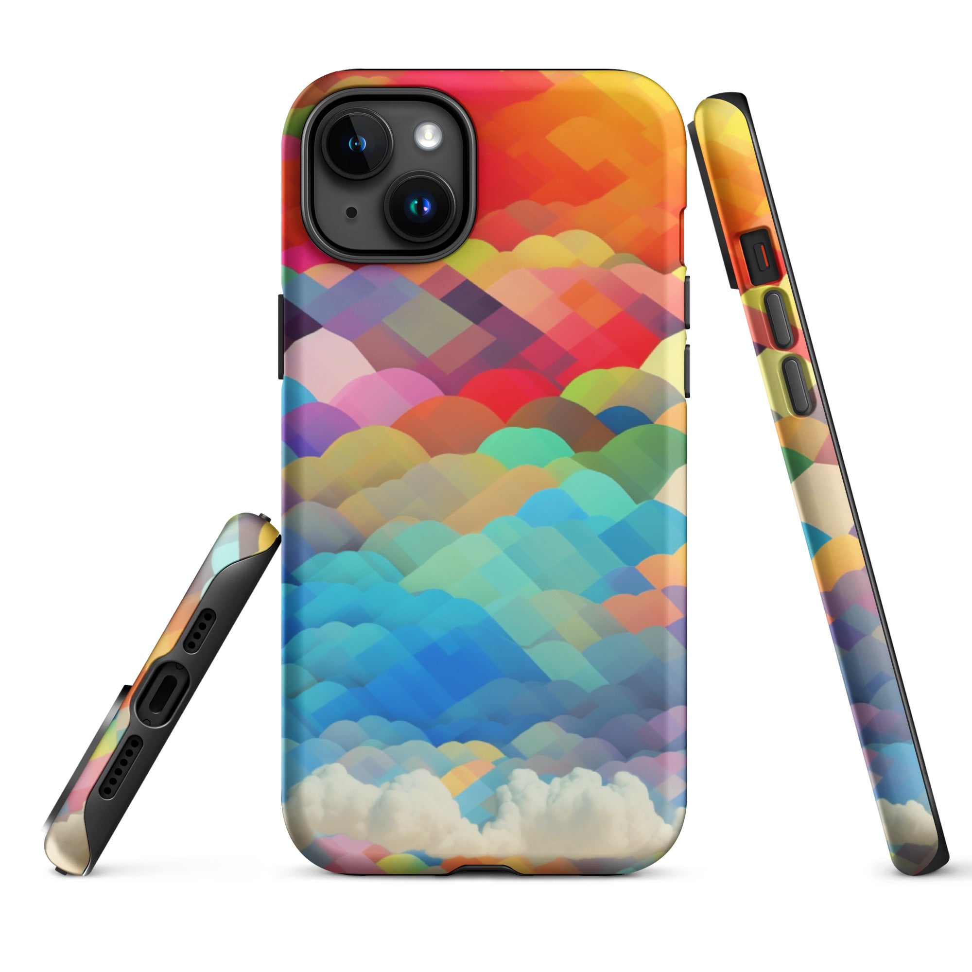 Tough Case for iPhone®- Rainbow Cloud Pattern II