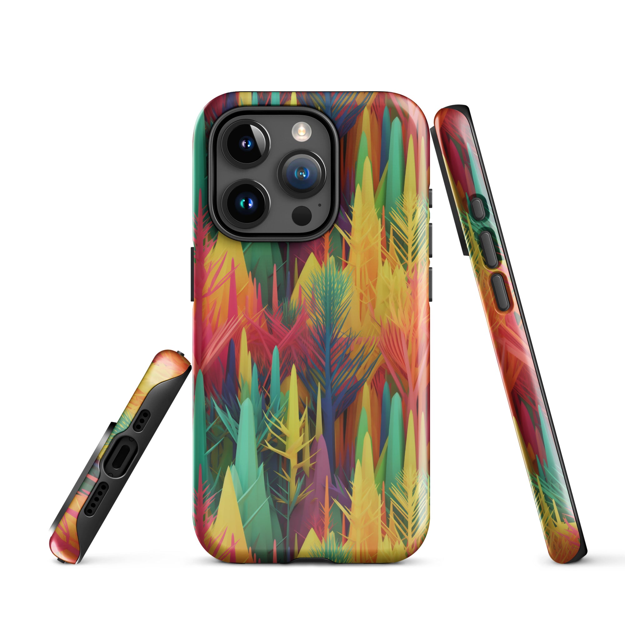 Tough Case for iPhone®- Rainbow Forest Pattern I