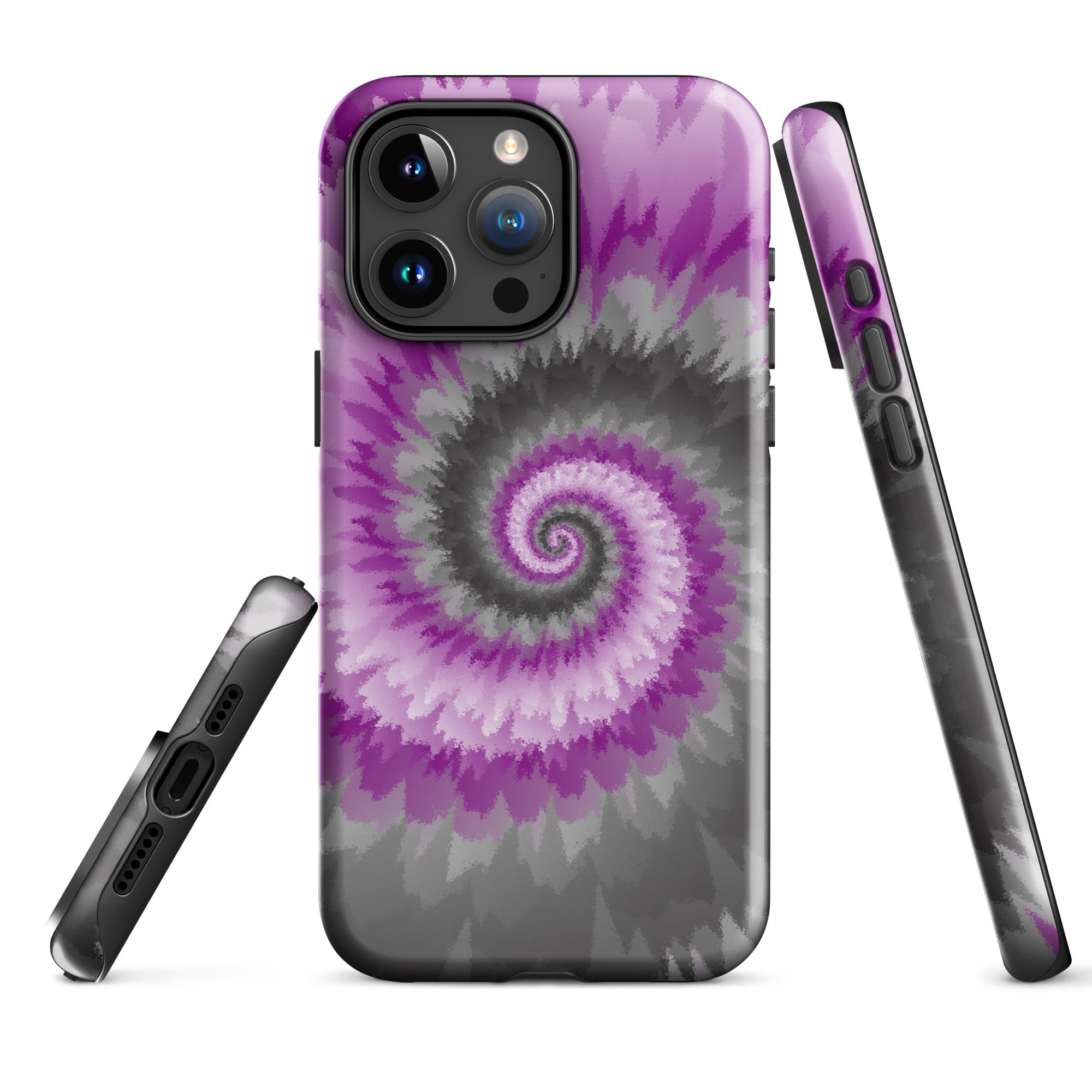 Tough Case for iPhone®-Tie Dye Spiral - Demisexual