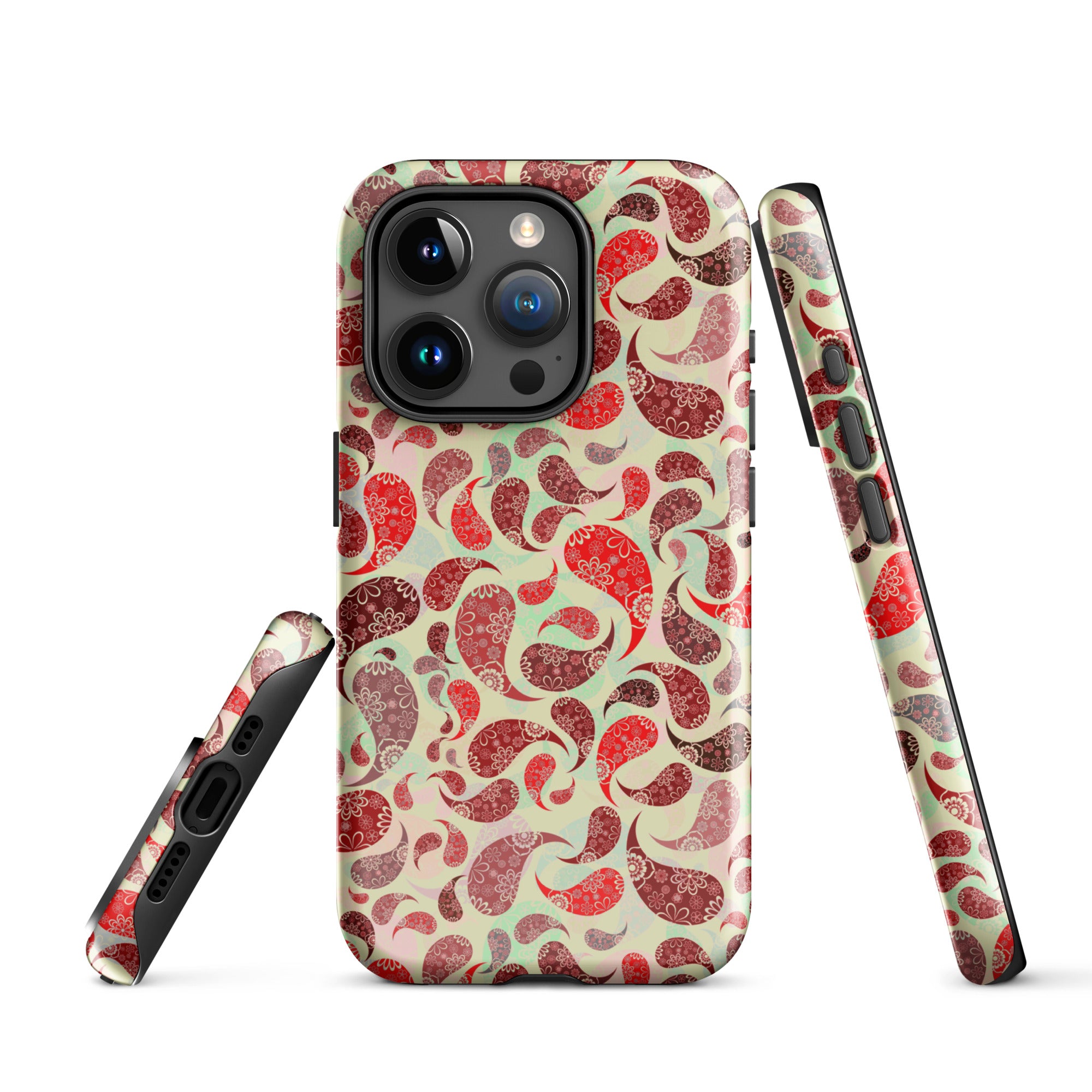 Tough Case for iPhone®- Paisley Red