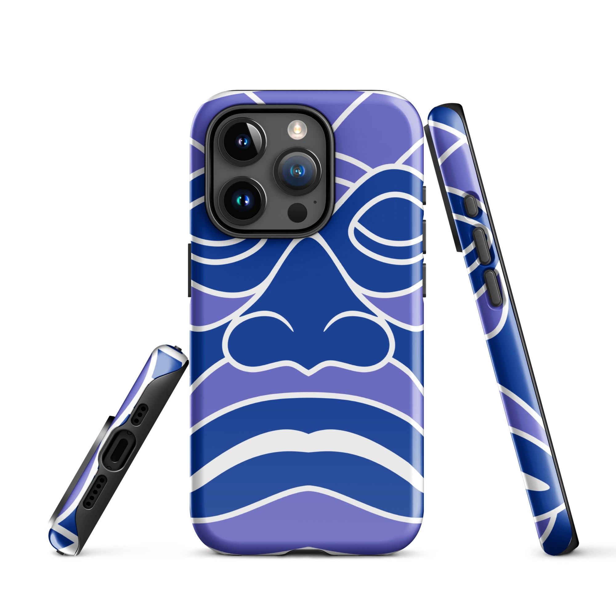 Tough Case for iPhone®- Totem Mask Blue