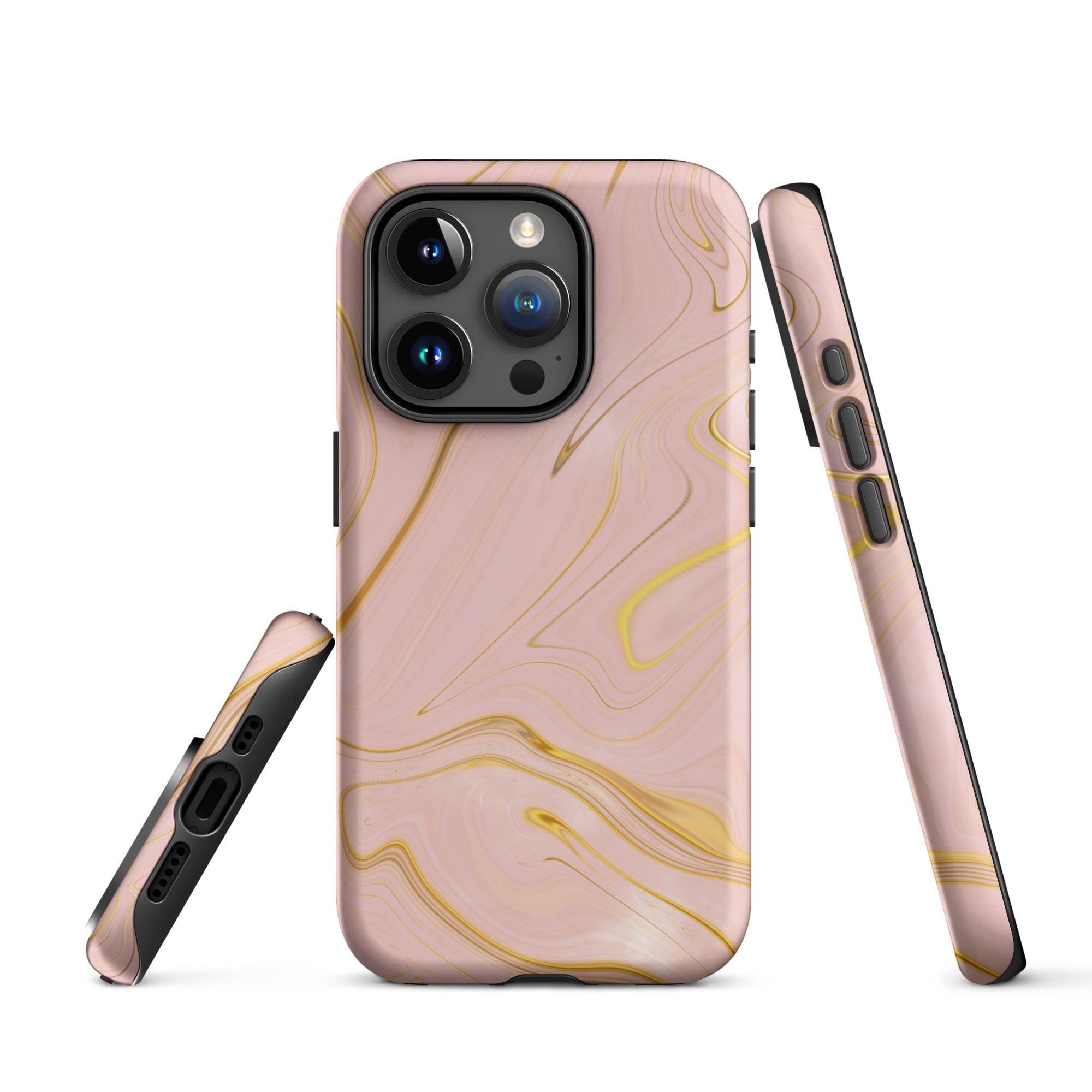 Tough Case for iPhone®- Liquid Gold Marble Pink