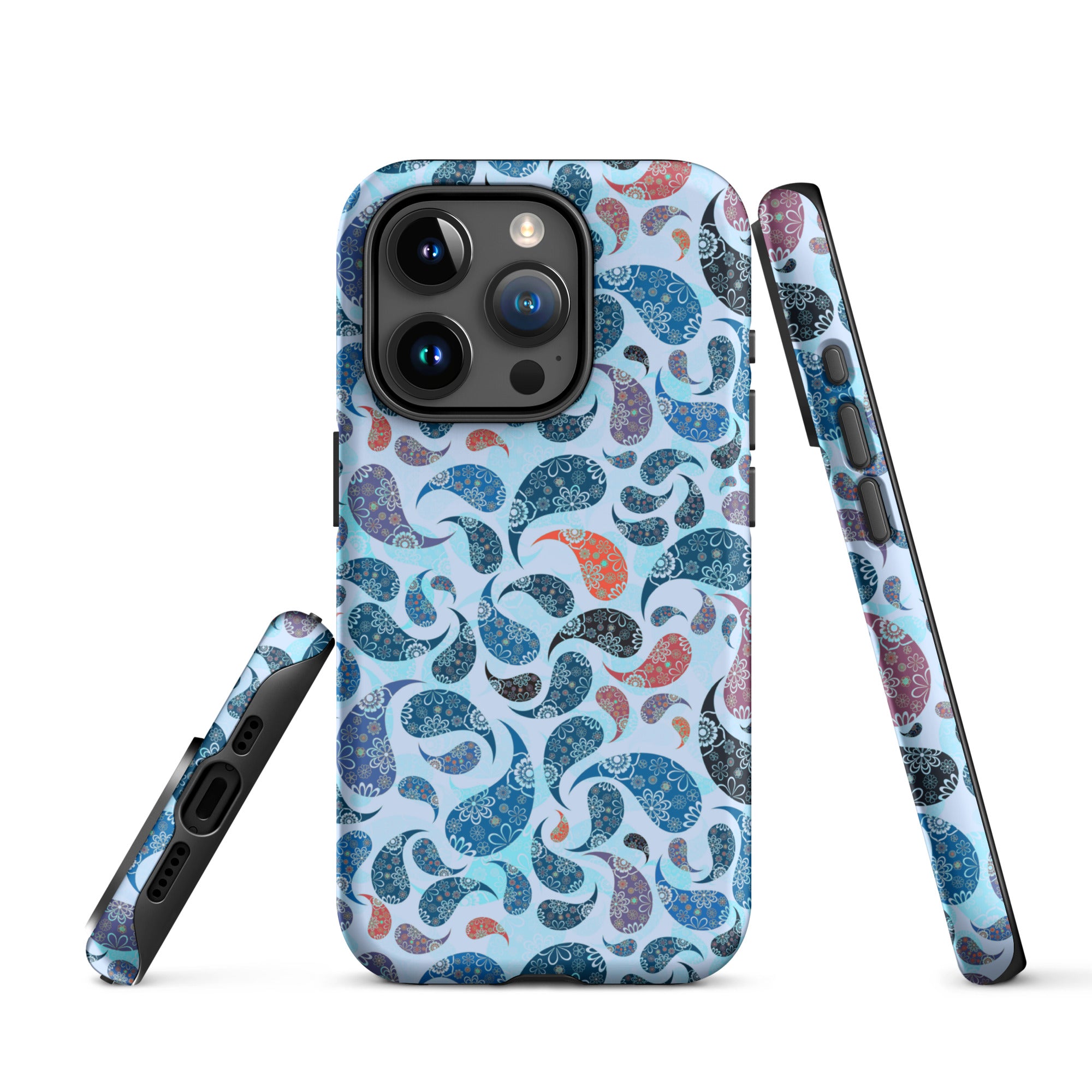 Tough Case for iPhone®- Paisley Blue