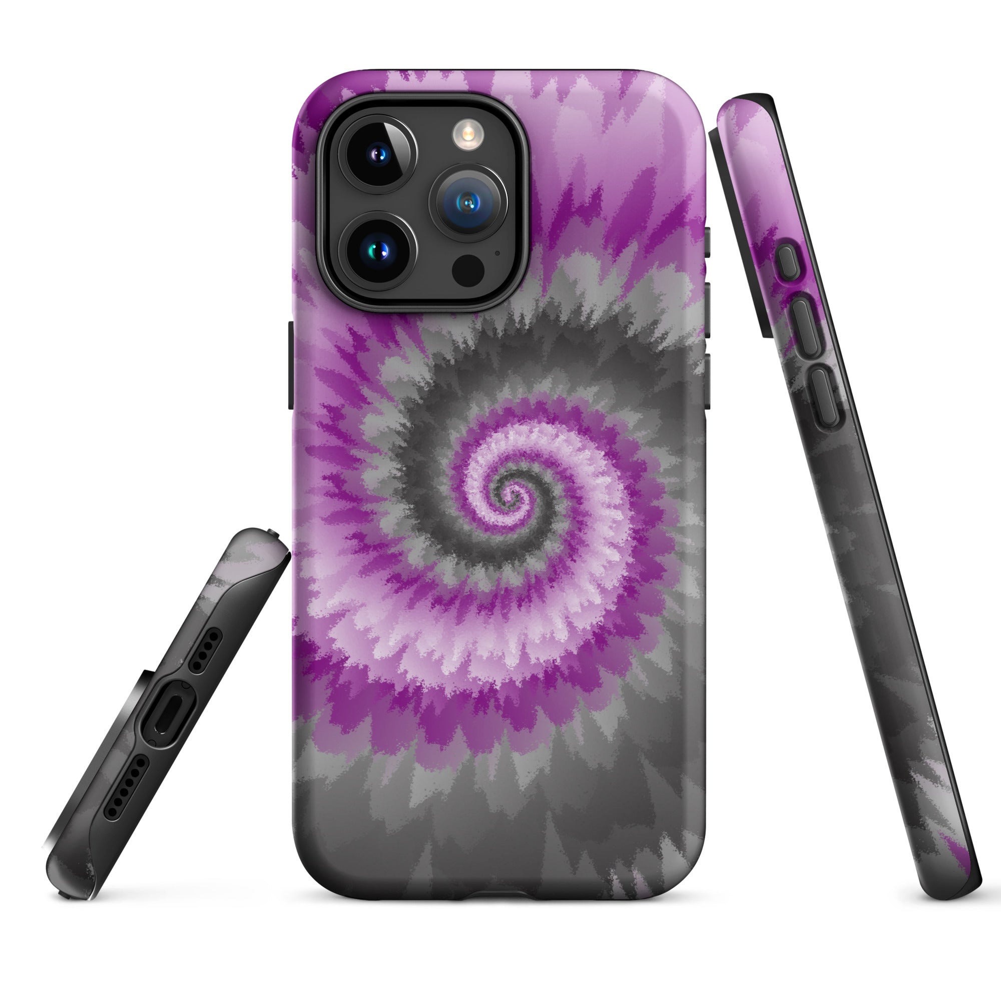 Tough Case for iPhone®-Tie Dye Spiral - Demisexual