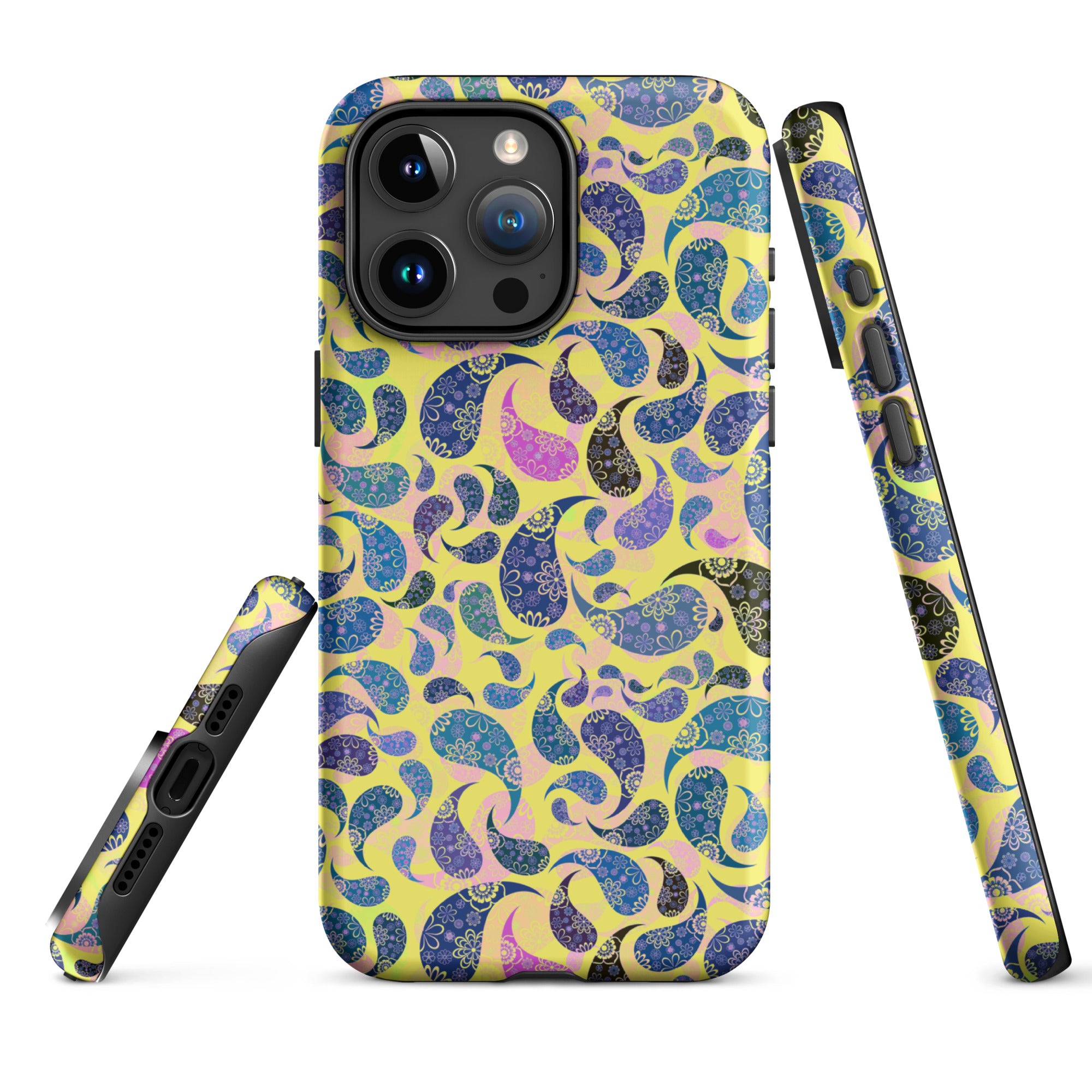 Tough Case for iPhone®- Paisley Dark Yellow