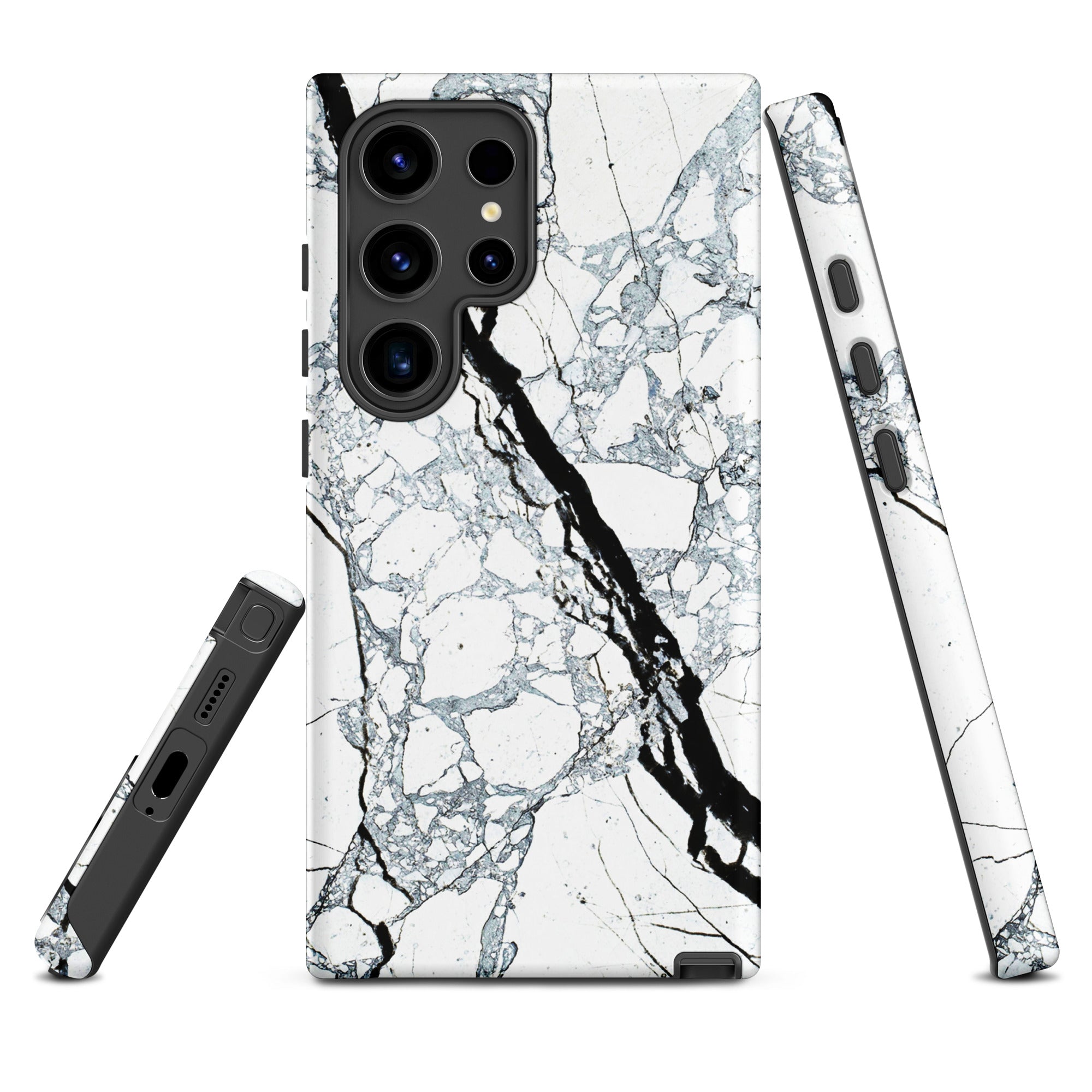 Tough case for Samsung®- Marble Black and White