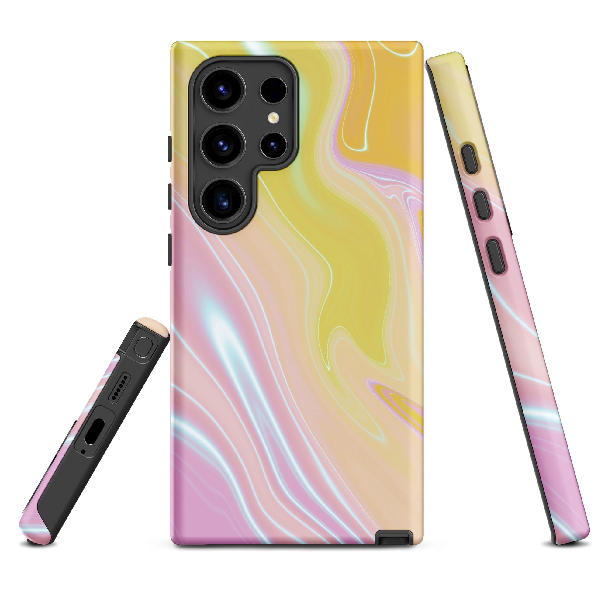 Tough case for Samsung®- Marble Yellow and Pink
