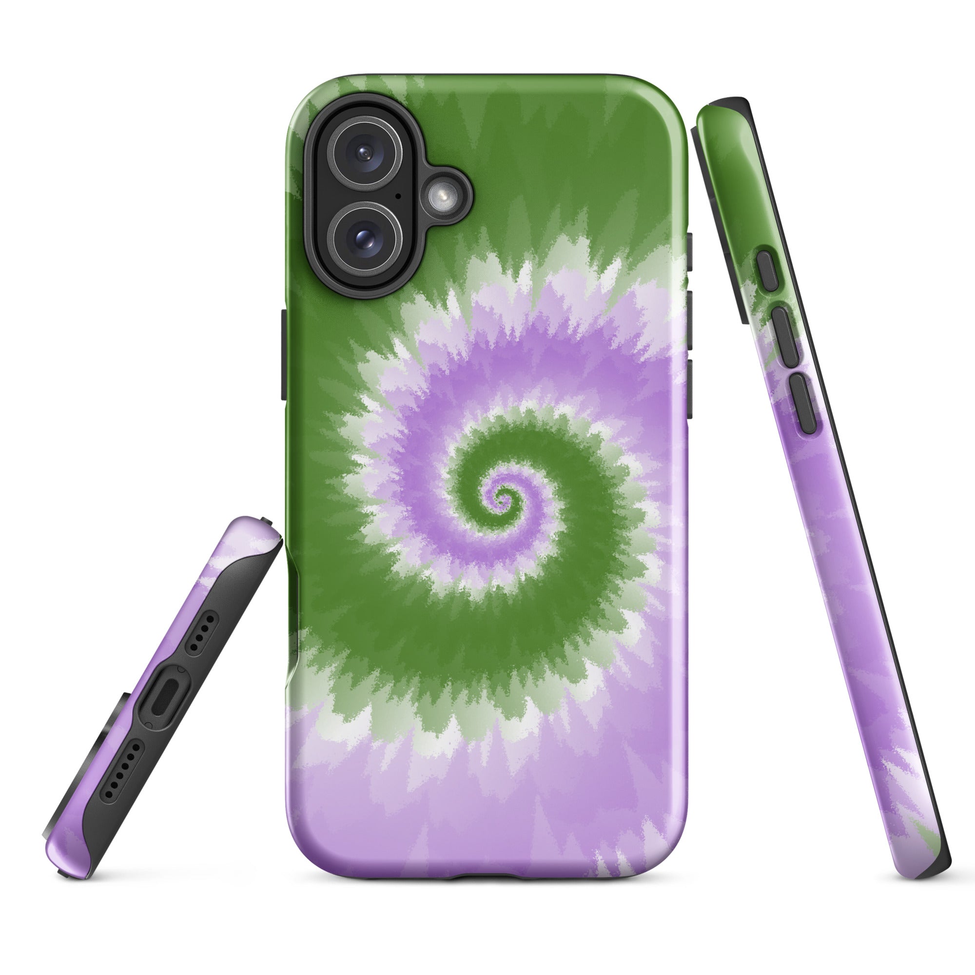 Tough Case for iPhone®-Tie Dye Spiral - Genderqueer