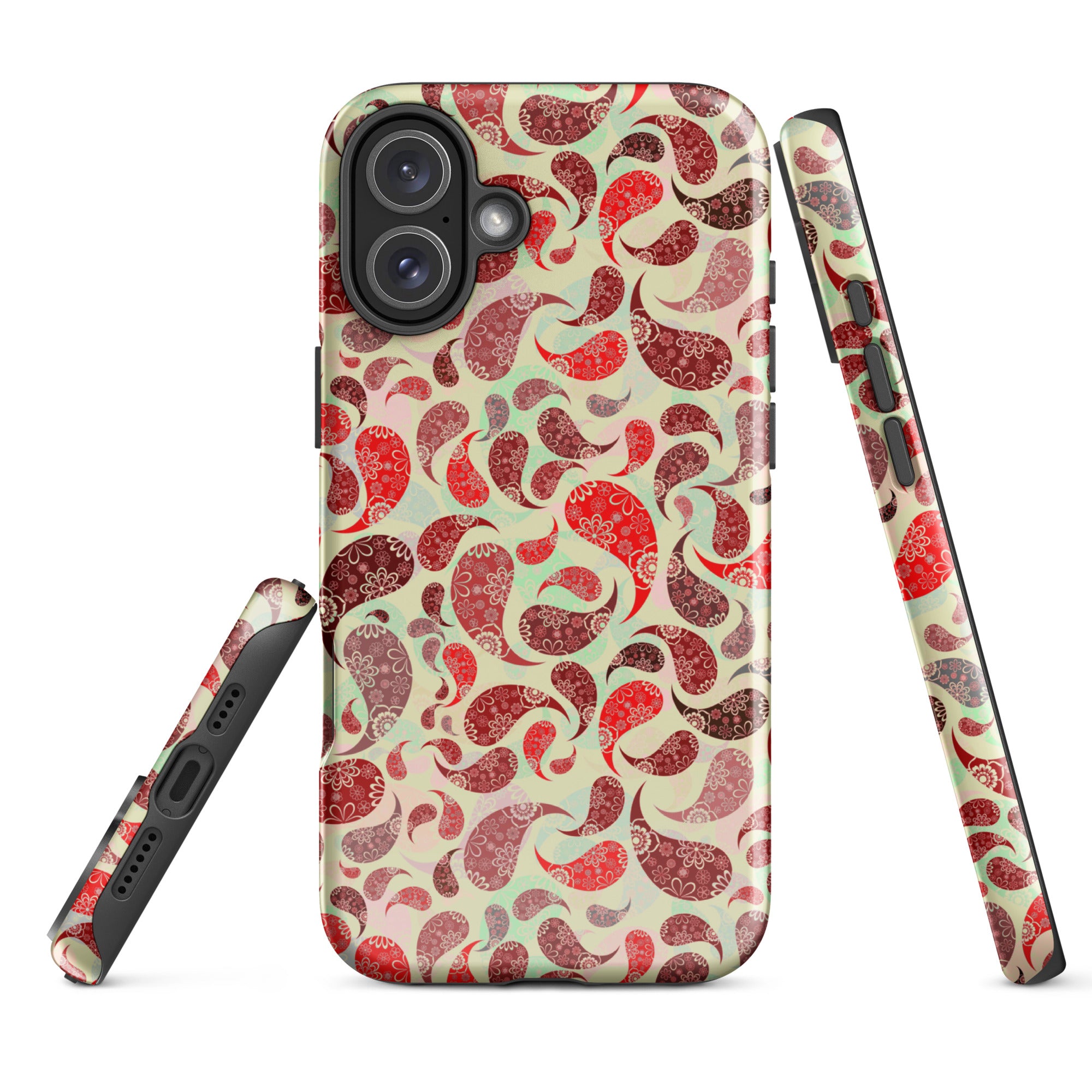 Tough Case for iPhone®- Paisley Red