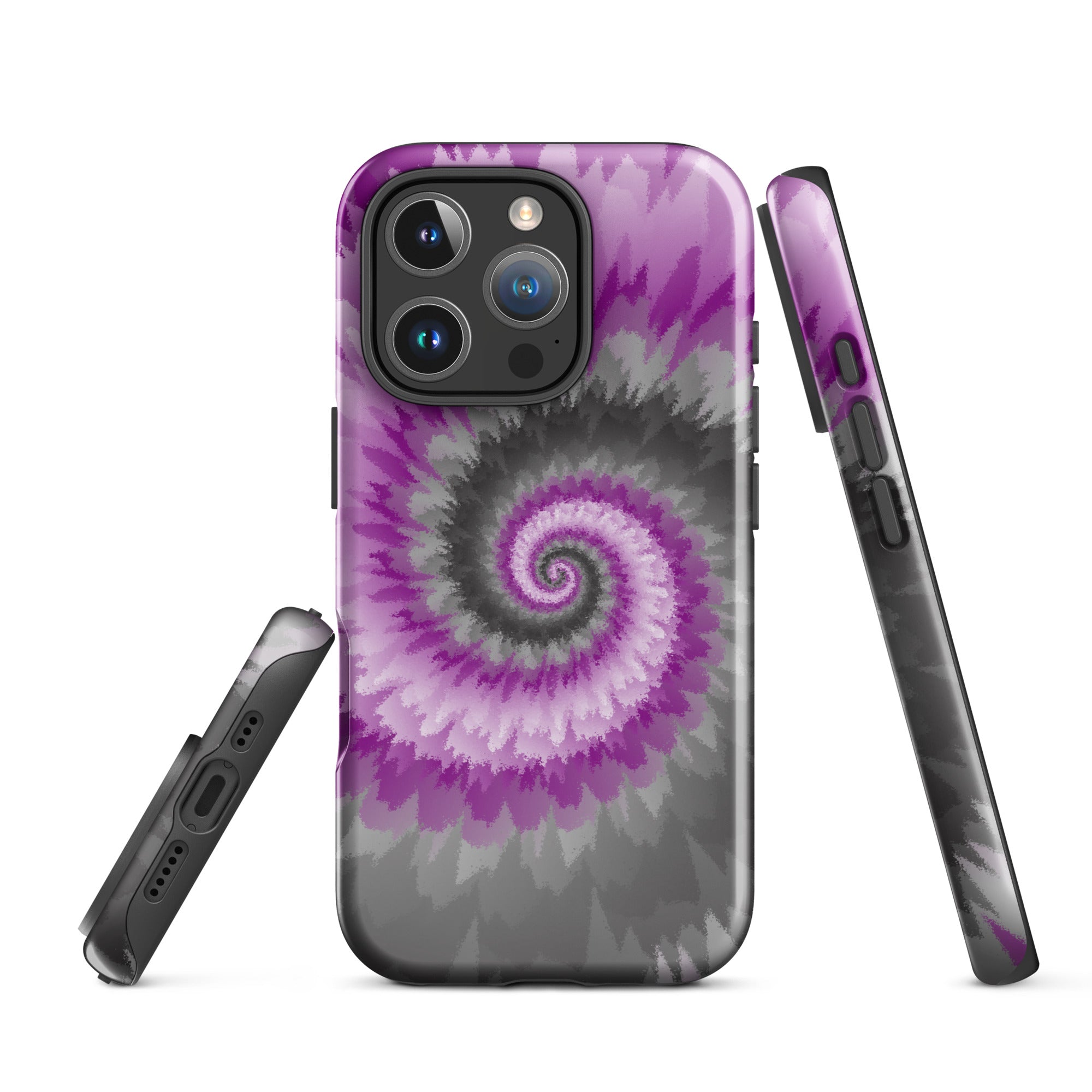 Tough Case for iPhone®-Tie Dye Spiral - Demisexual
